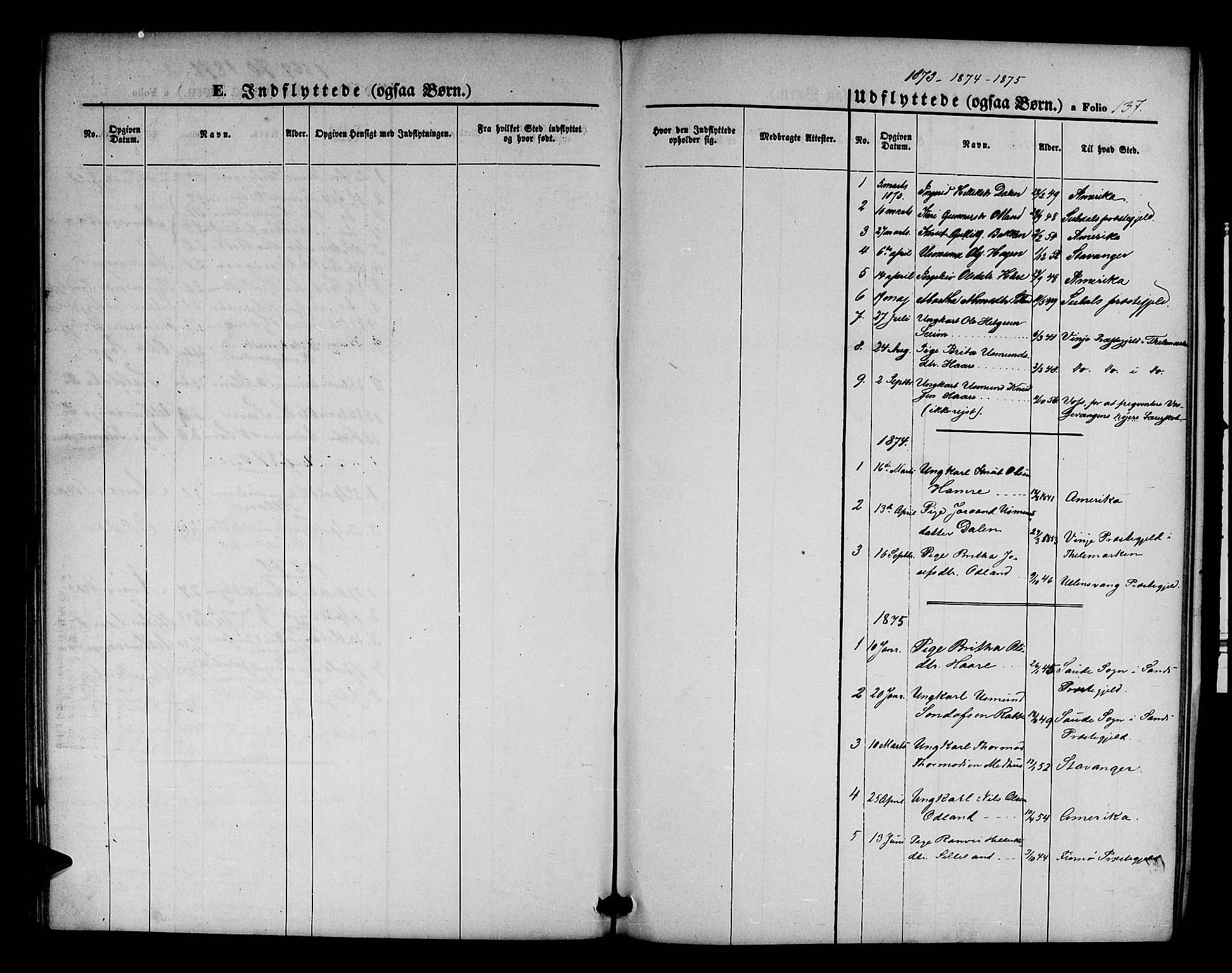 Røldal sokneprestembete, SAB/A-100247: Klokkerbok nr. A 2, 1861-1886, s. 137