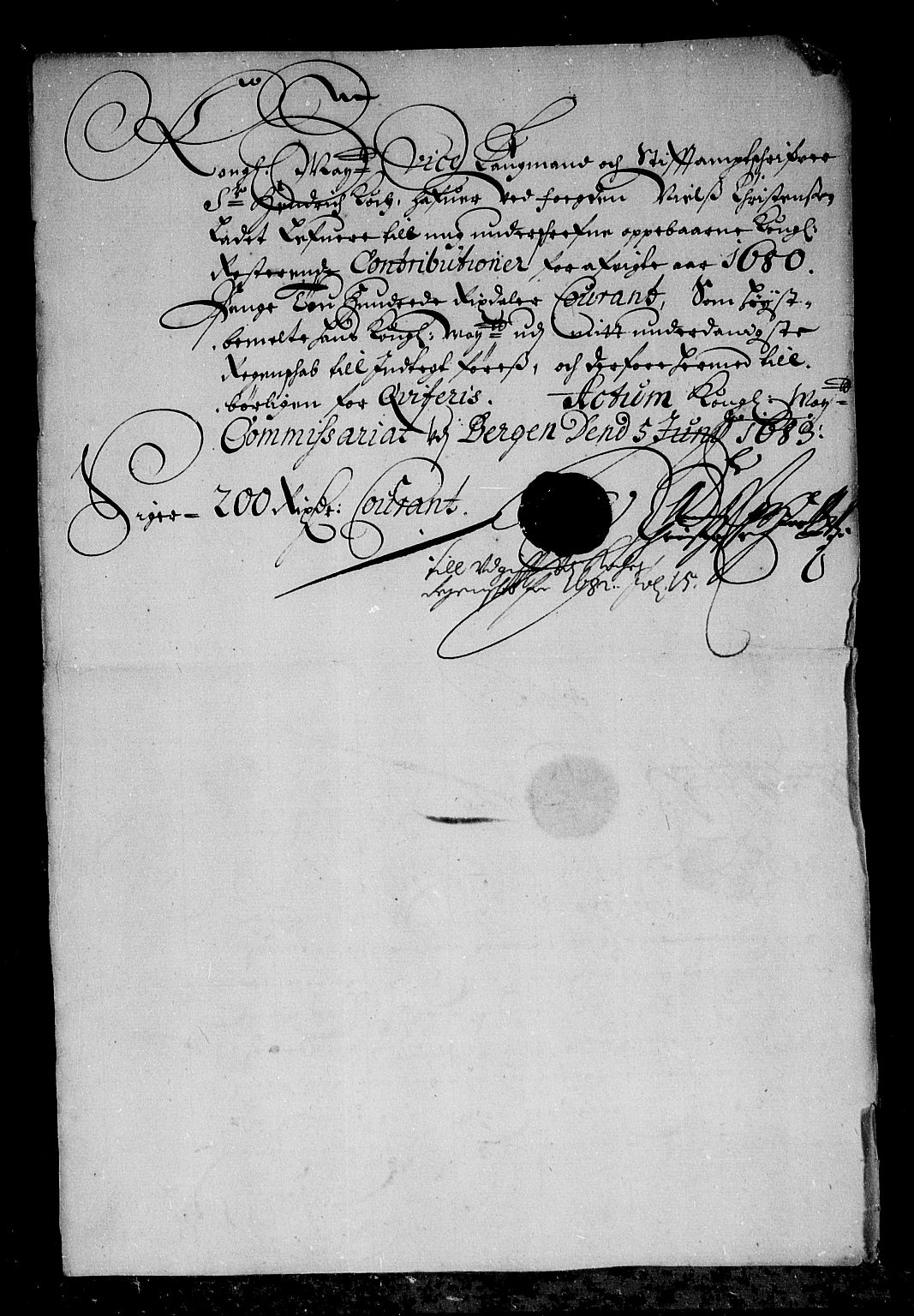 Rentekammeret inntil 1814, Reviderte regnskaper, Stiftamtstueregnskaper, Bergen stiftamt, AV/RA-EA-6043/R/Rc/L0064: Bergen stiftamt, 1682