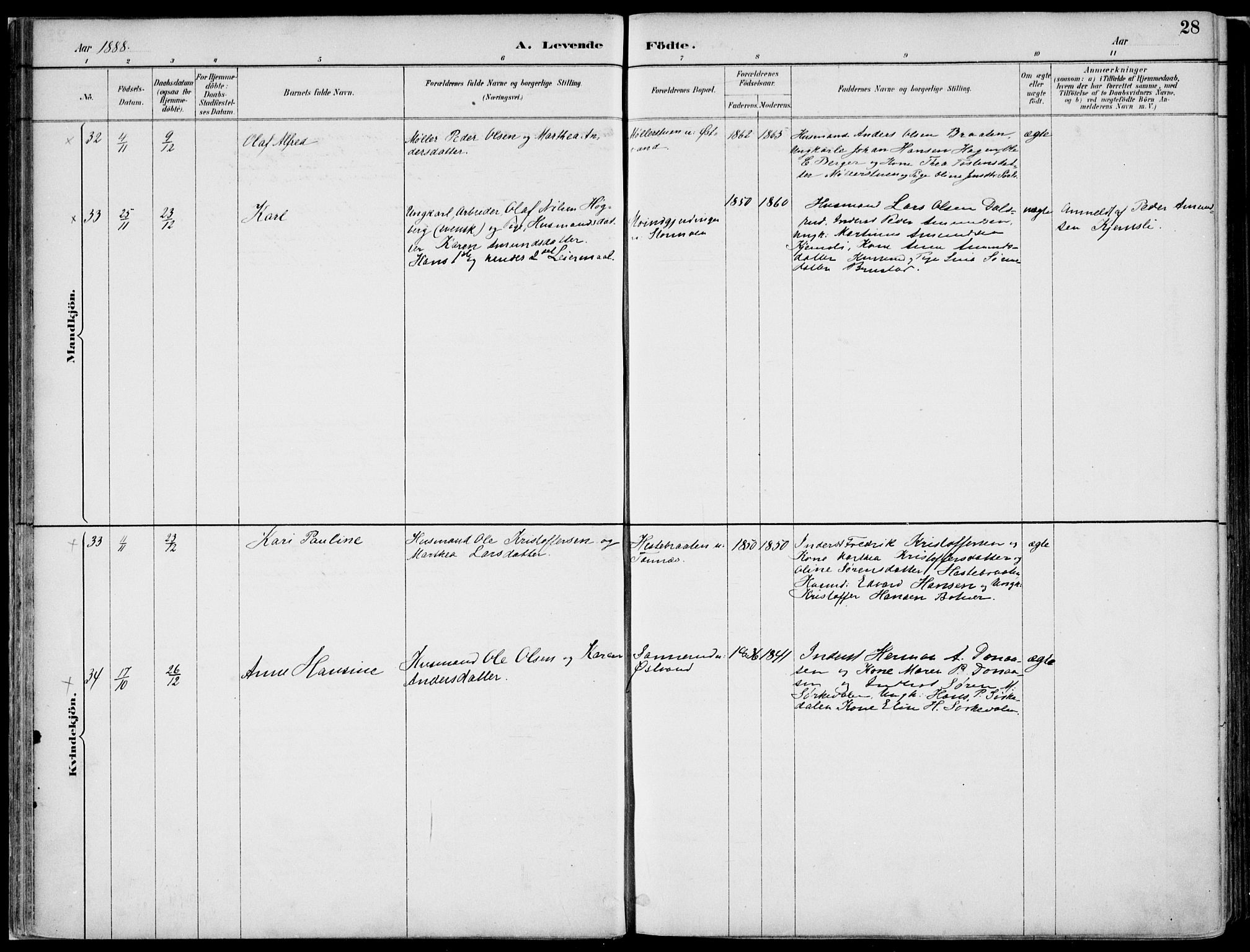 Nord-Odal prestekontor, SAH/PREST-032/H/Ha/Haa/L0008: Ministerialbok nr. 8, 1886-1901, s. 28