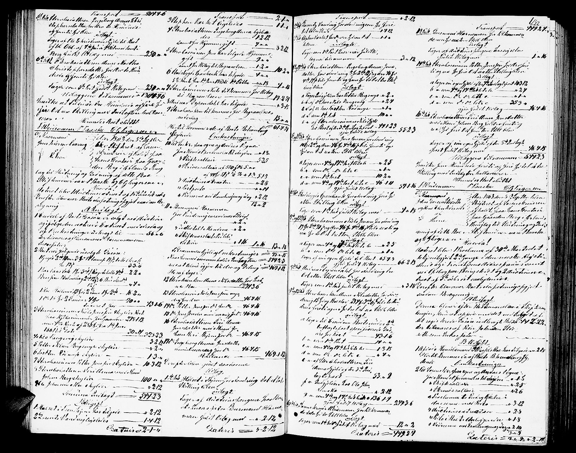 Fosen sorenskriveri, AV/SAT-A-1107/1/3/3A/L0024: Skifteutlodningsprotokoll nr. 3, 1861-1867, s. 142