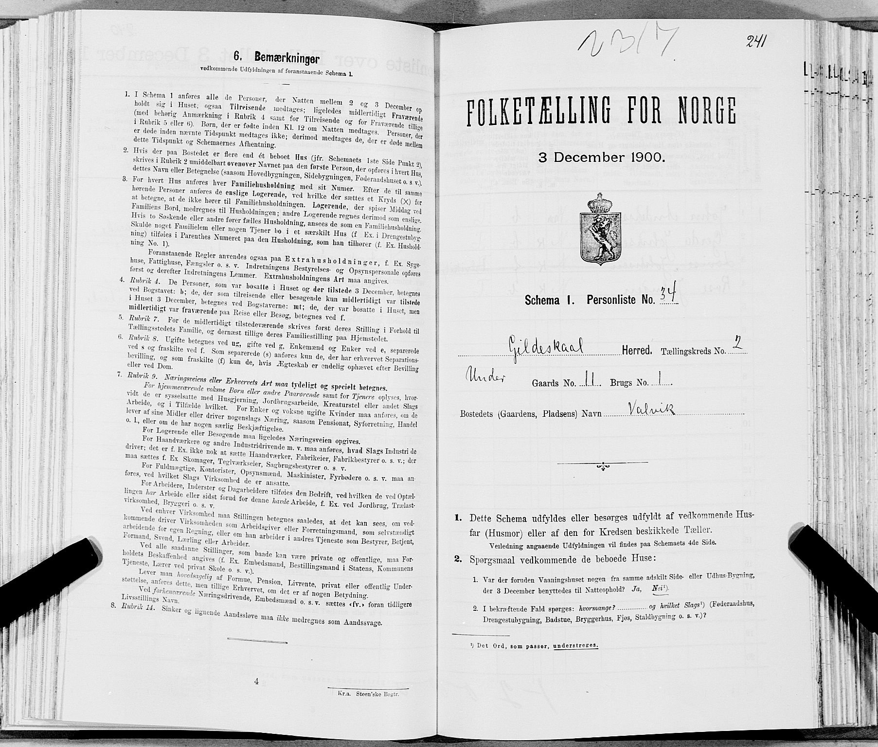 SAT, Folketelling 1900 for 1838 Gildeskål herred, 1900, s. 284