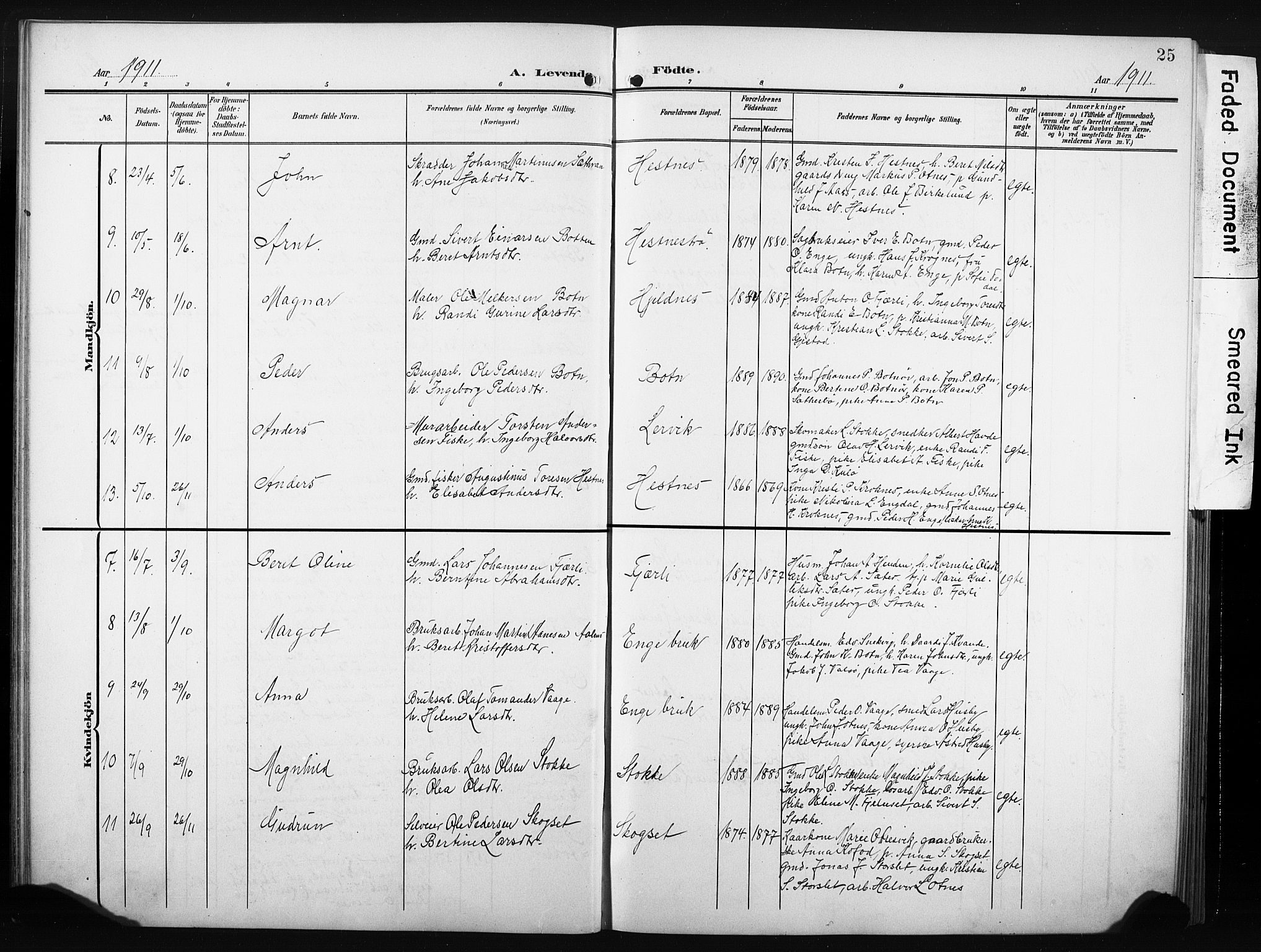 Ministerialprotokoller, klokkerbøker og fødselsregistre - Møre og Romsdal, AV/SAT-A-1454/580/L0927: Klokkerbok nr. 580C02, 1904-1932, s. 25