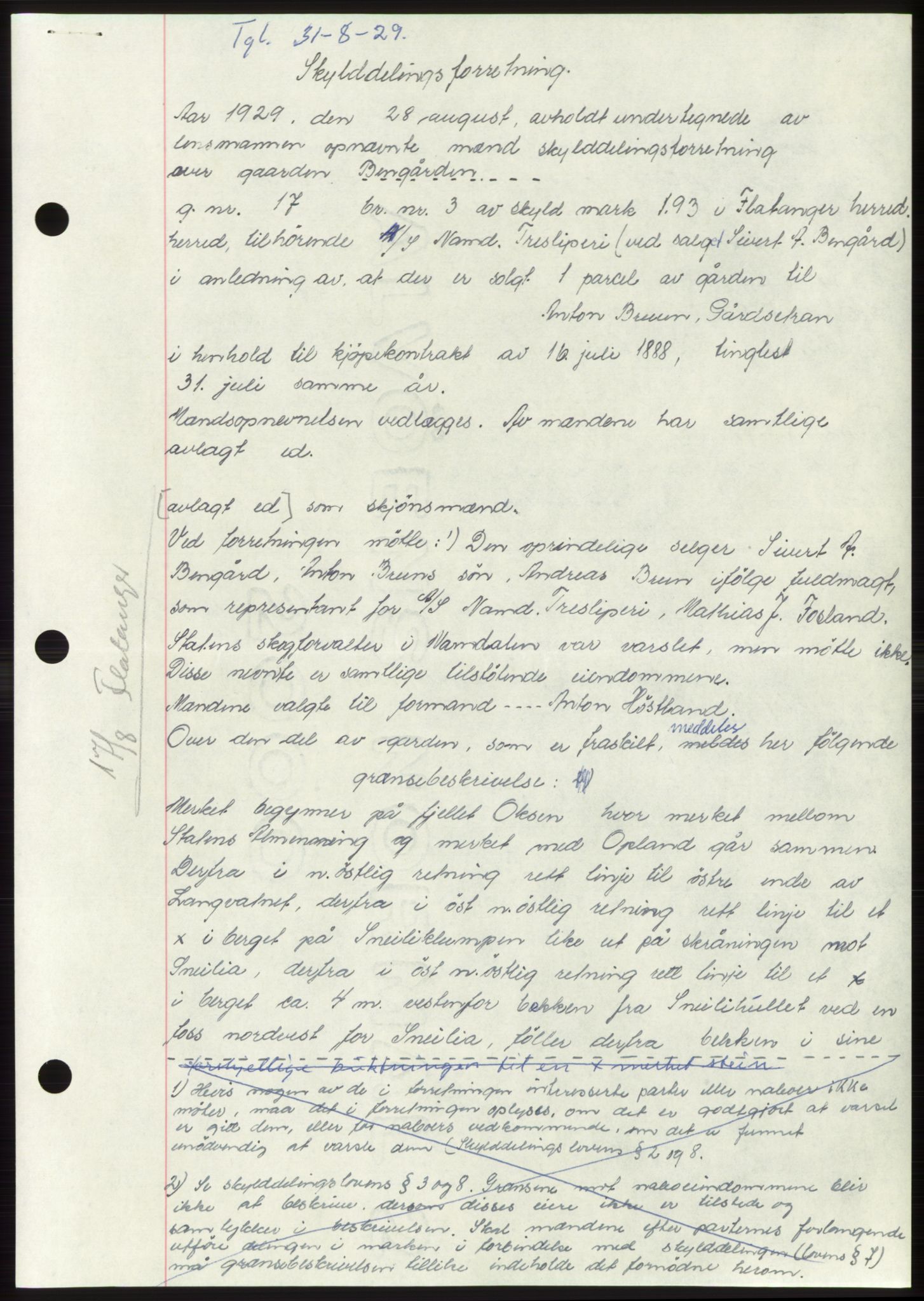 Namdal sorenskriveri, SAT/A-4133/1/2/2C: Pantebok nr. -, 1926-1930, Tingl.dato: 31.08.1929