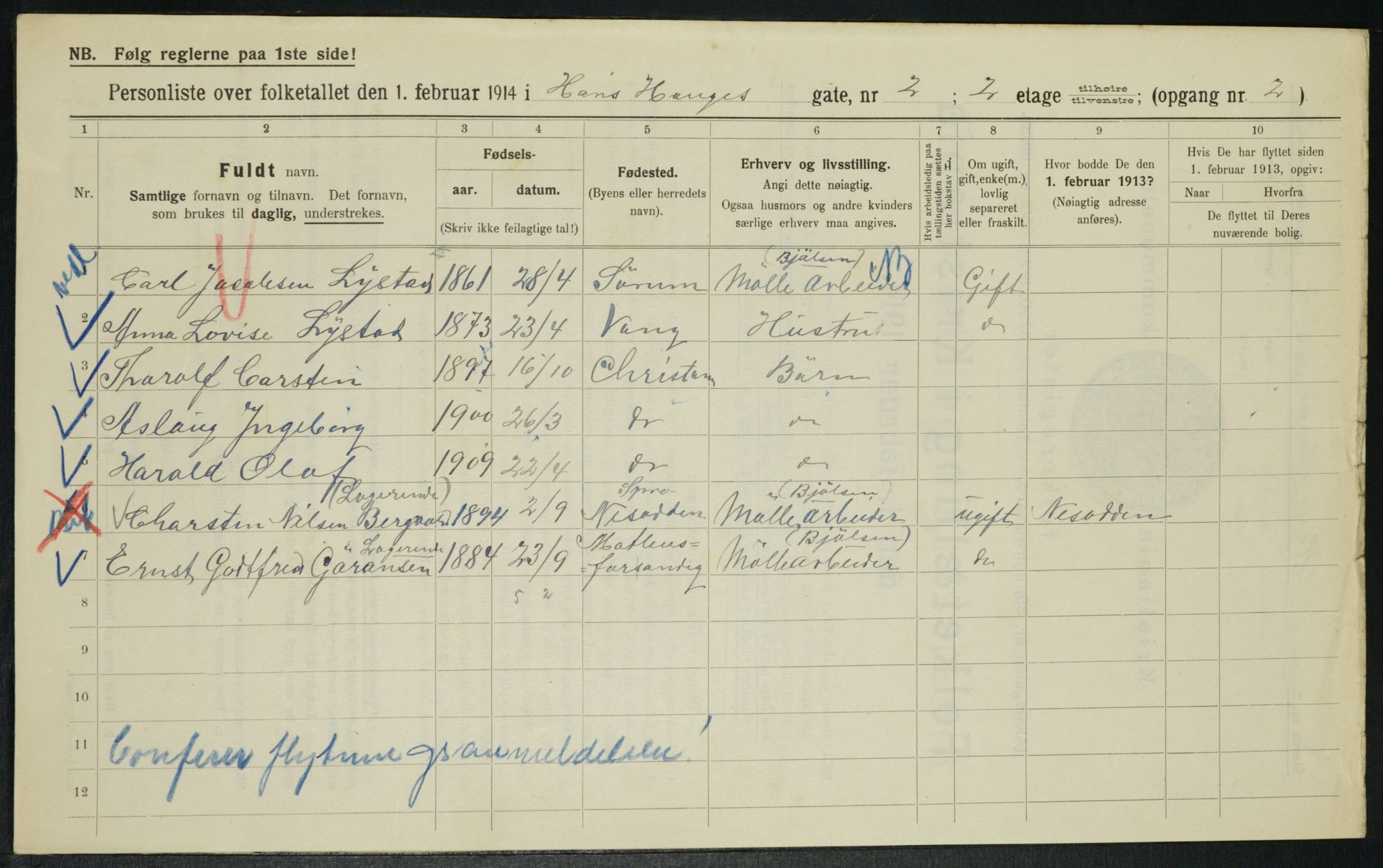 OBA, Kommunal folketelling 1.2.1914 for Kristiania, 1914, s. 34794