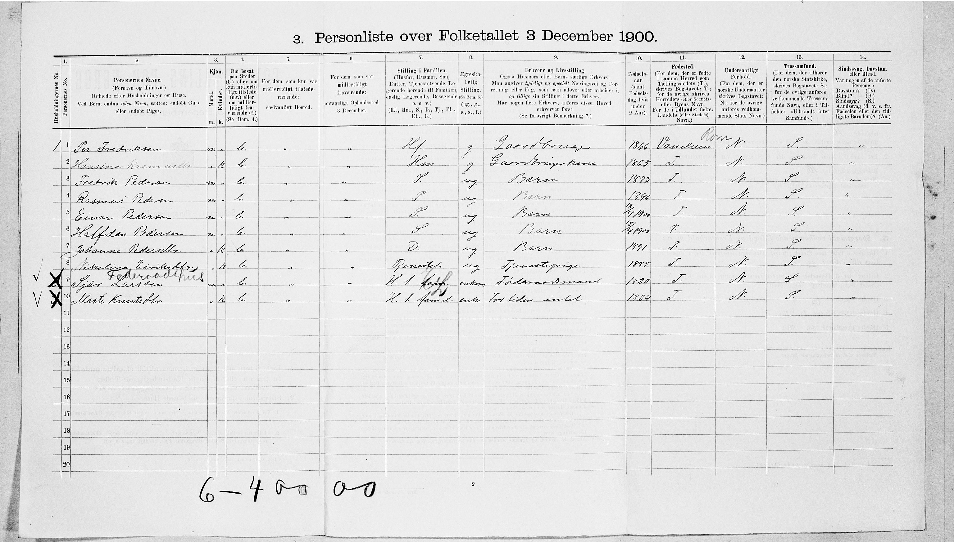 SAT, Folketelling 1900 for 1519 Volda herred, 1900, s. 802