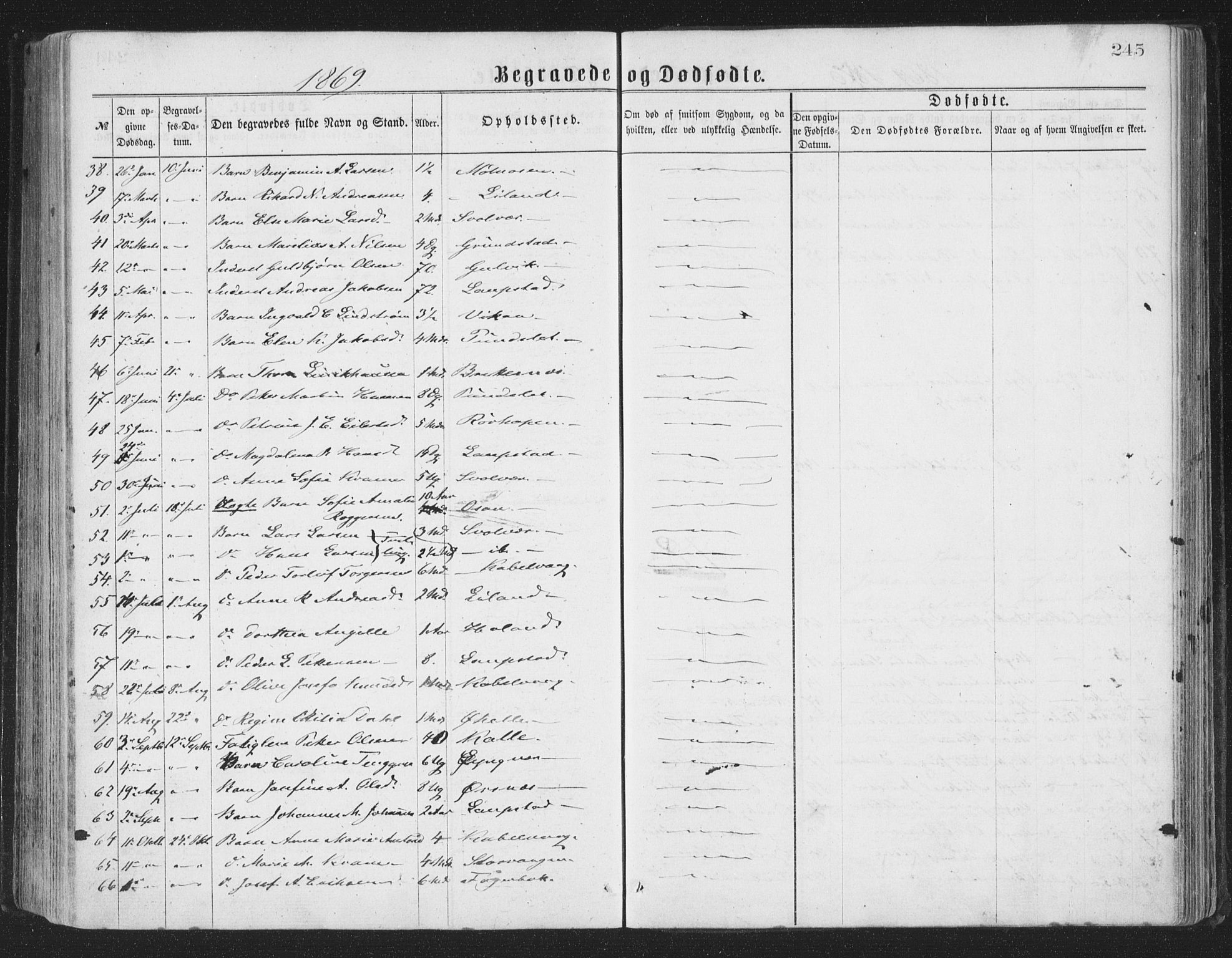 Ministerialprotokoller, klokkerbøker og fødselsregistre - Nordland, SAT/A-1459/874/L1057: Ministerialbok nr. 874A01, 1866-1877, s. 245