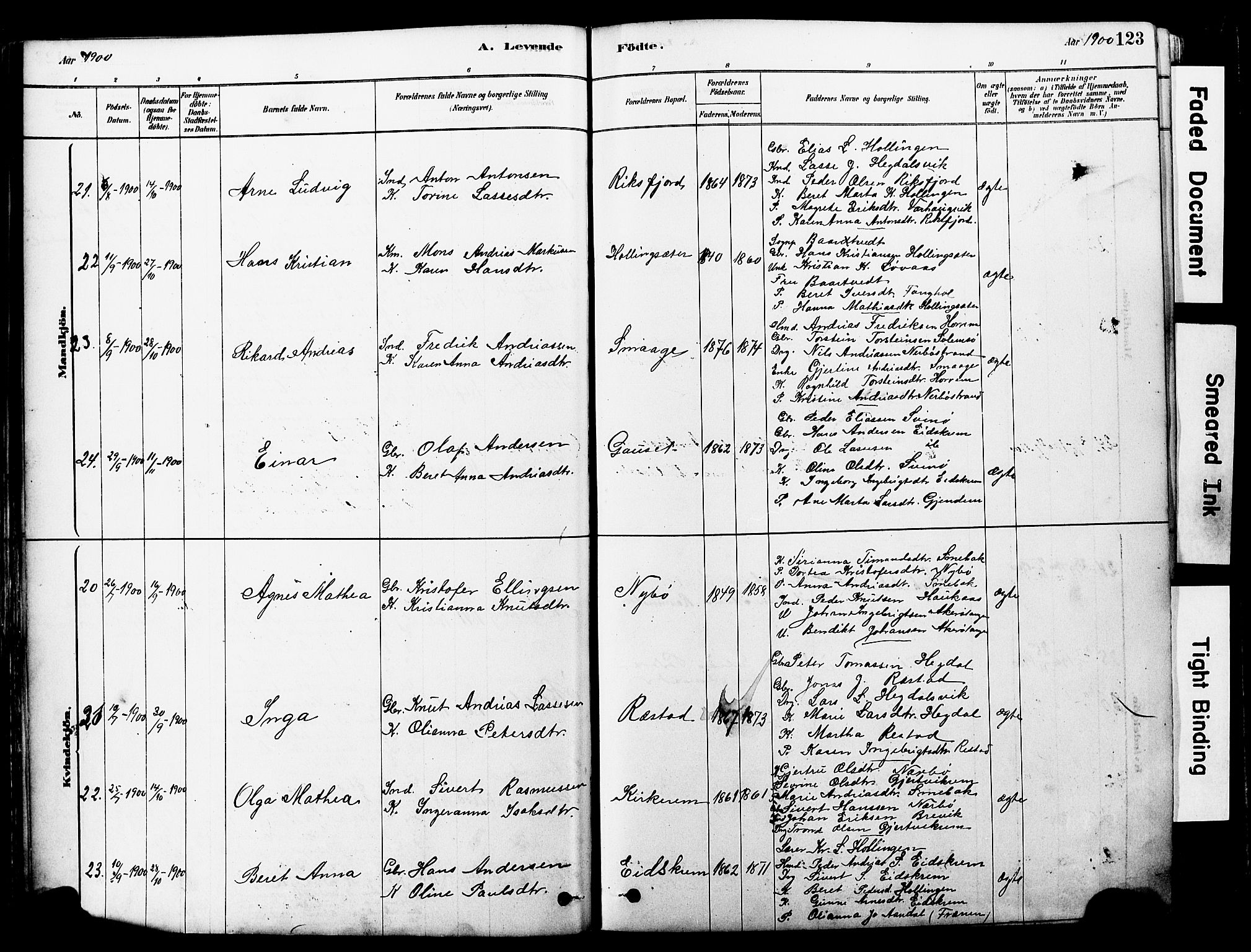 Ministerialprotokoller, klokkerbøker og fødselsregistre - Møre og Romsdal, SAT/A-1454/560/L0721: Ministerialbok nr. 560A05, 1878-1917, s. 123