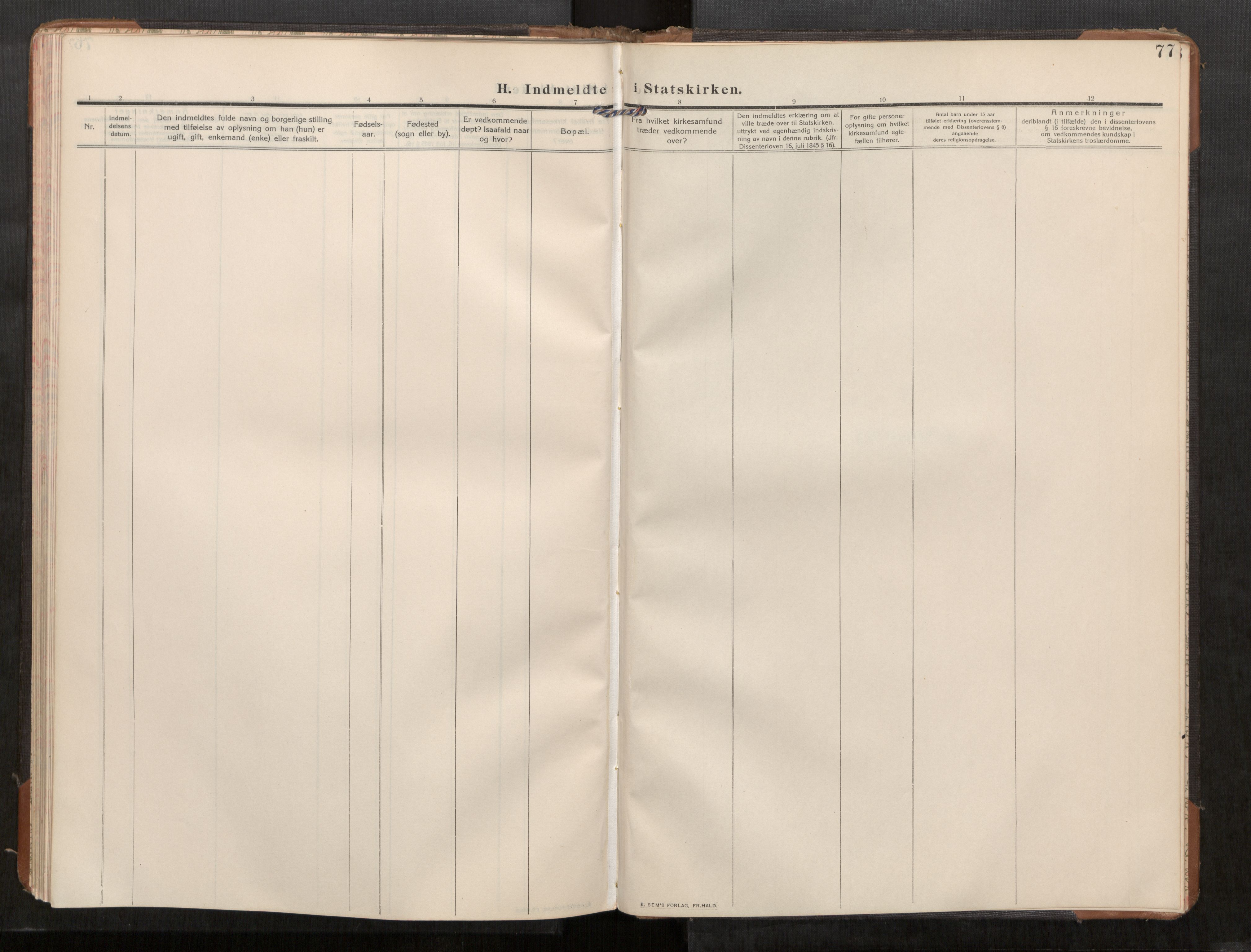 Stod sokneprestkontor, SAT/A-1164/1/I/I1/I1a/L0003: Ministerialbok nr. 3, 1909-1934, s. 77