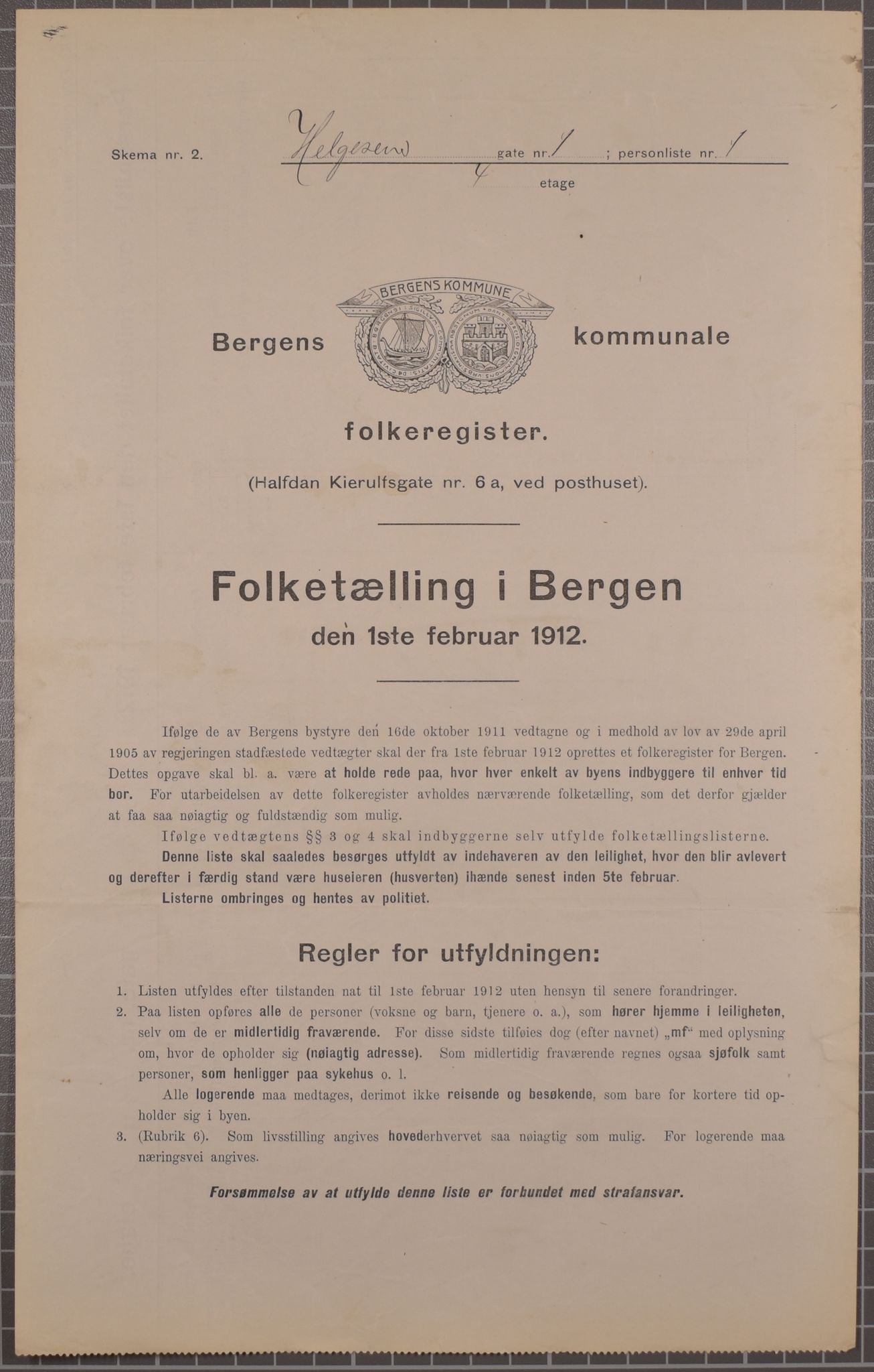 SAB, Kommunal folketelling 1912 for Bergen kjøpstad, 1912, s. 1980