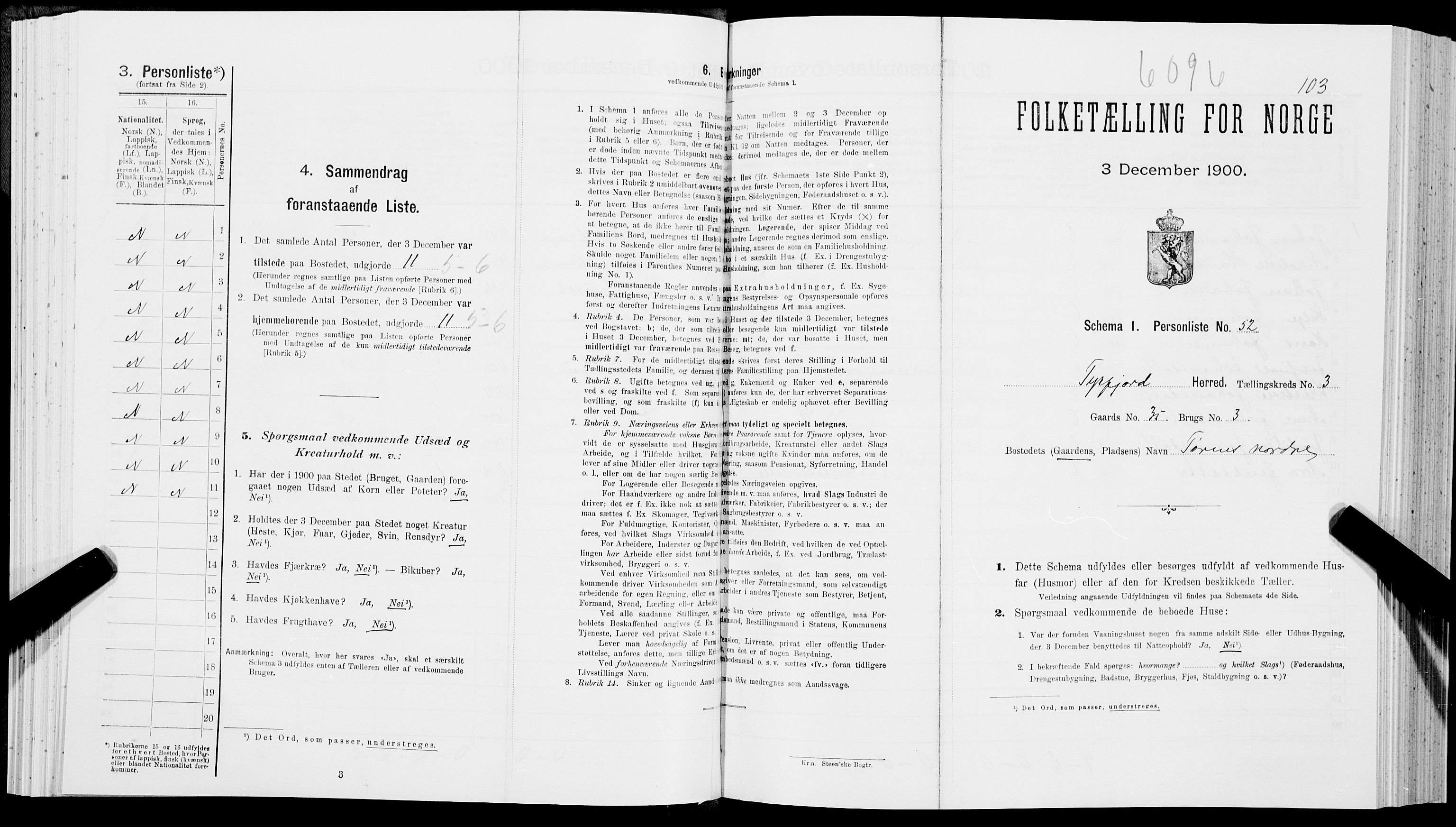 SAT, Folketelling 1900 for 1850 Tysfjord herred, 1900, s. 399