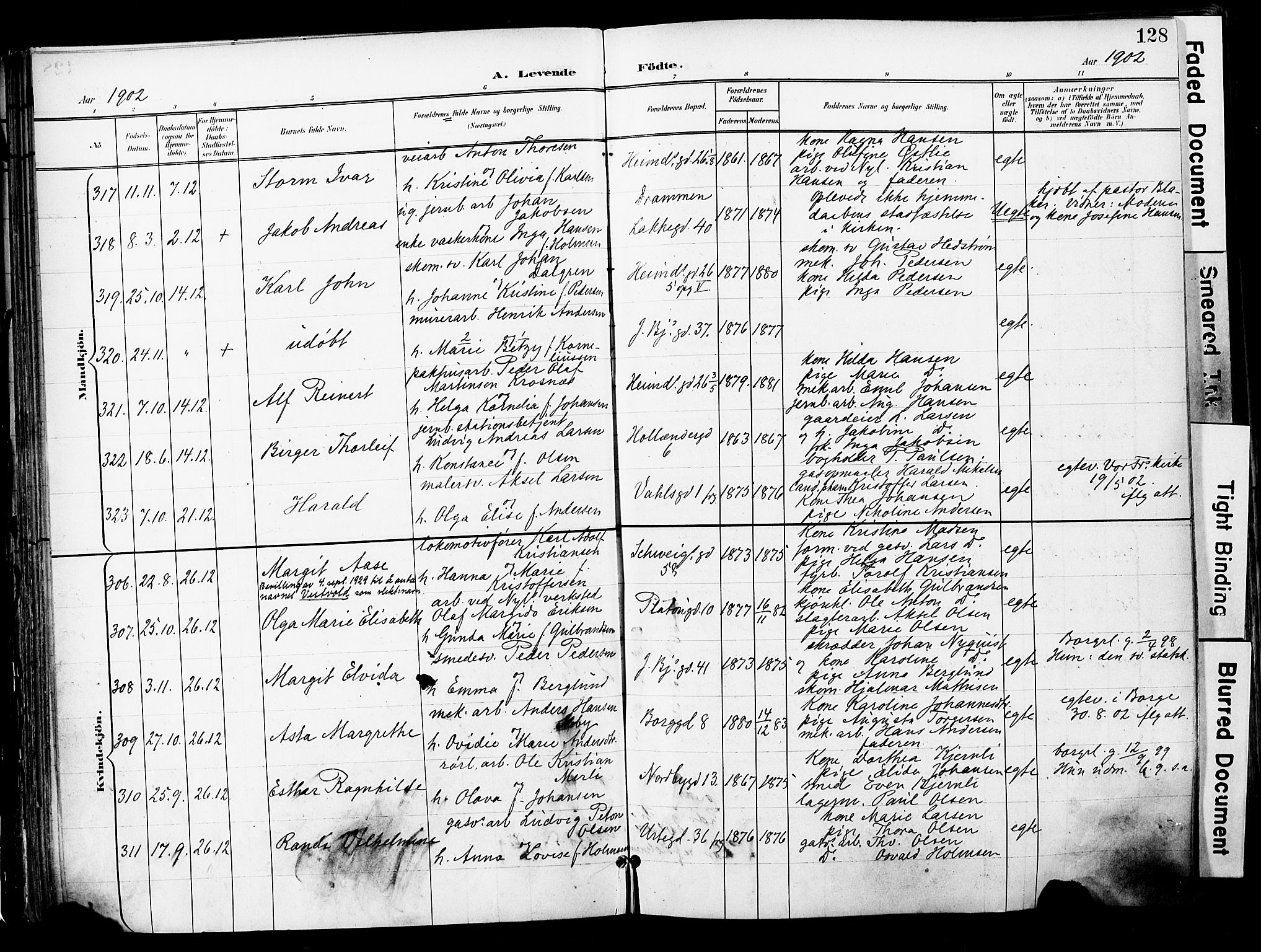 Grønland prestekontor Kirkebøker, AV/SAO-A-10848/F/Fa/L0014: Ministerialbok nr. 14, 1900-1911, s. 128