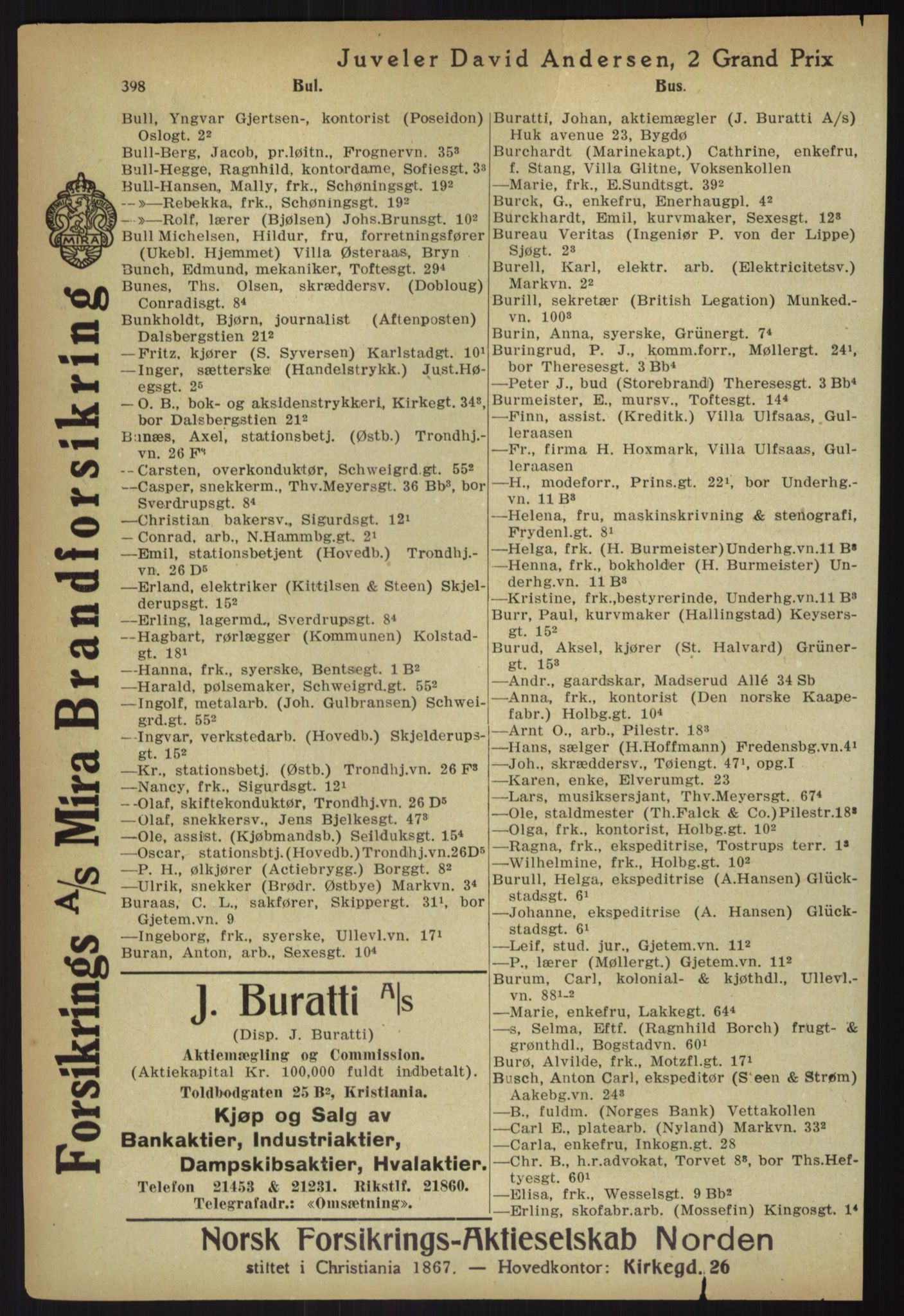 Kristiania/Oslo adressebok, PUBL/-, 1918, s. 423