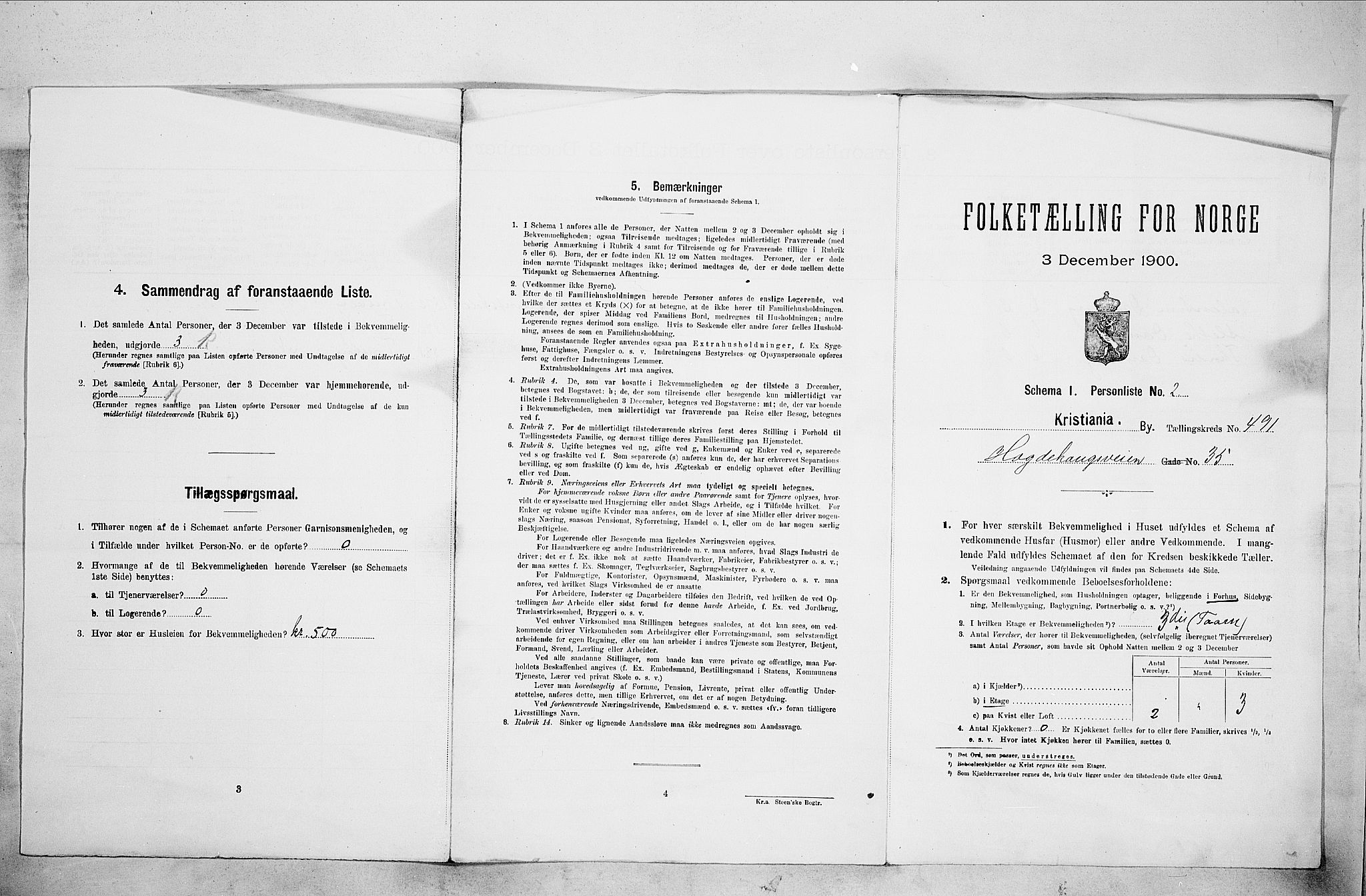 SAO, Folketelling 1900 for 0301 Kristiania kjøpstad, 1900, s. 40346