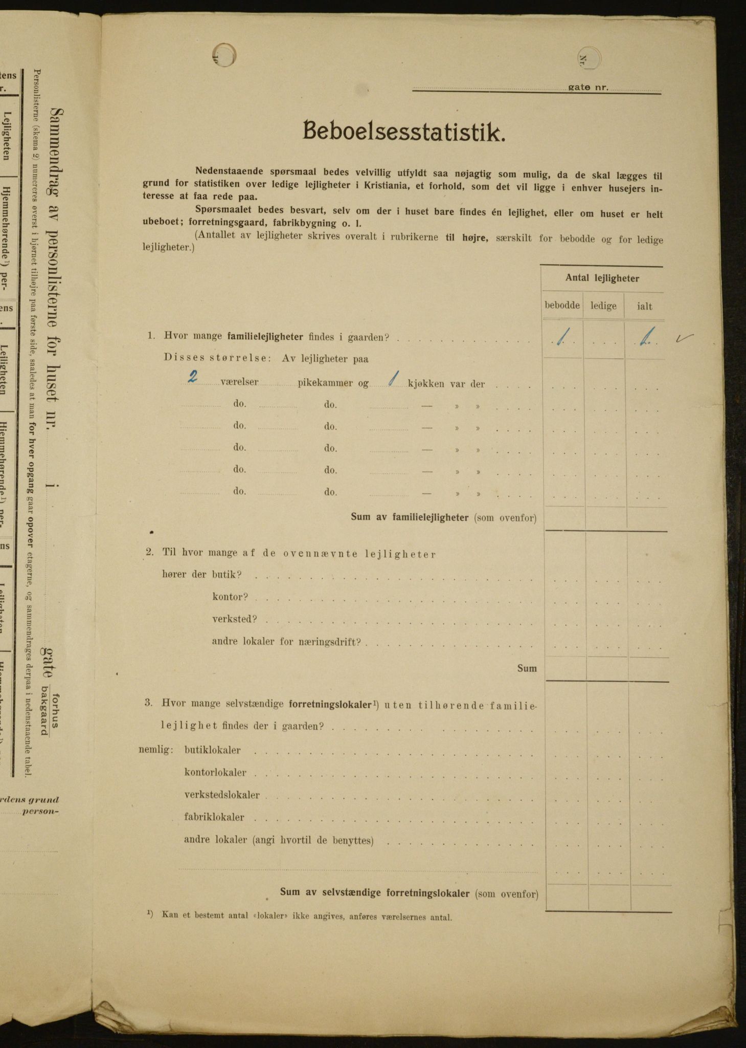 OBA, Kommunal folketelling 1.2.1909 for Kristiania kjøpstad, 1909, s. 99227