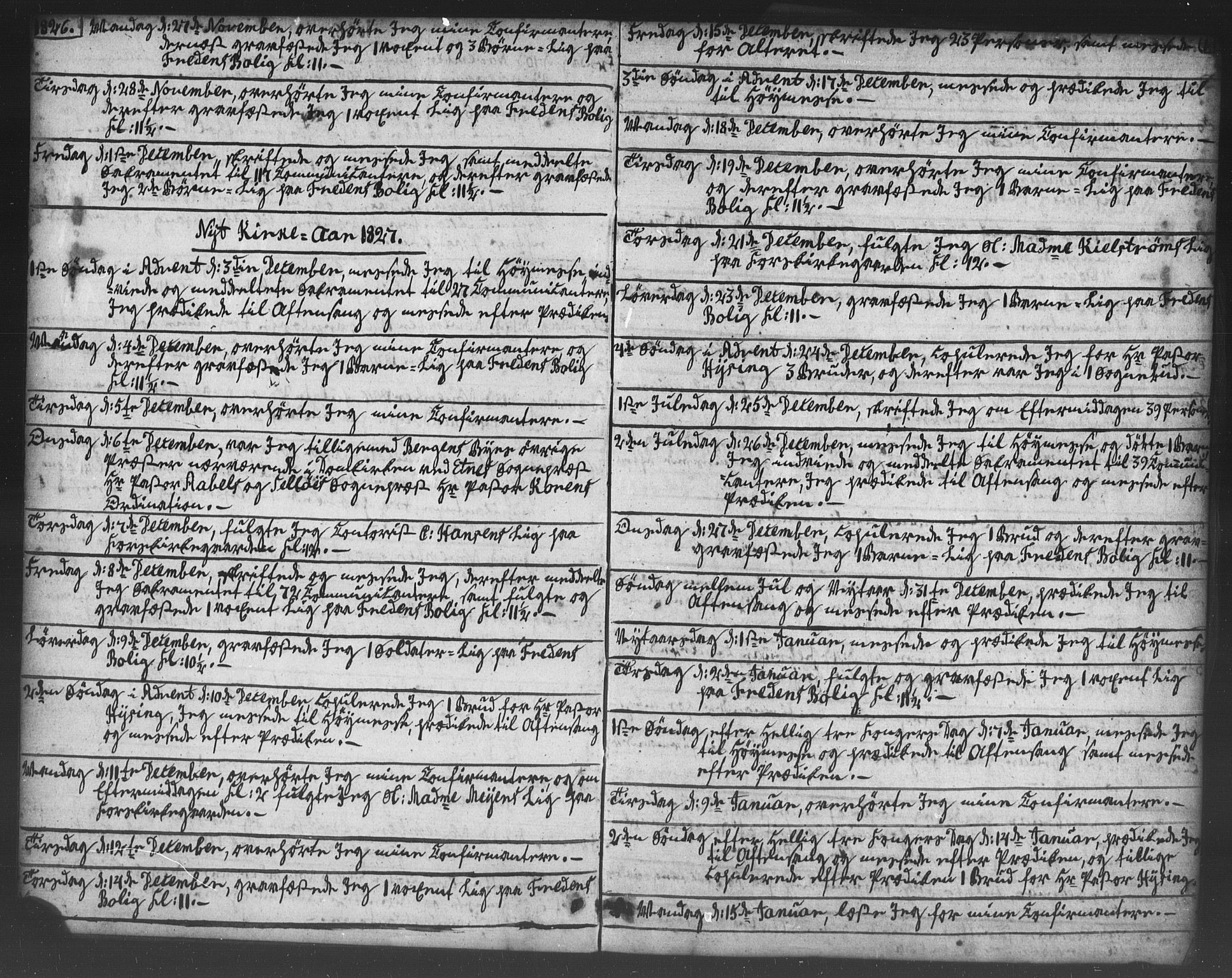 Korskirken sokneprestembete, AV/SAB-A-76101/H/Haa/L0066: Residerende kapellans bok nr. A 1, 1826-1843, s. 1