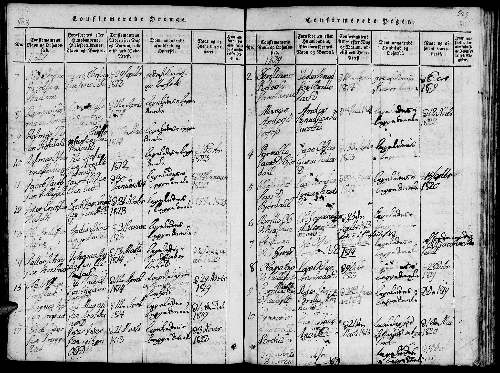 Ministerialprotokoller, klokkerbøker og fødselsregistre - Møre og Romsdal, SAT/A-1454/519/L0260: Klokkerbok nr. 519C01, 1817-1829, s. 528-529