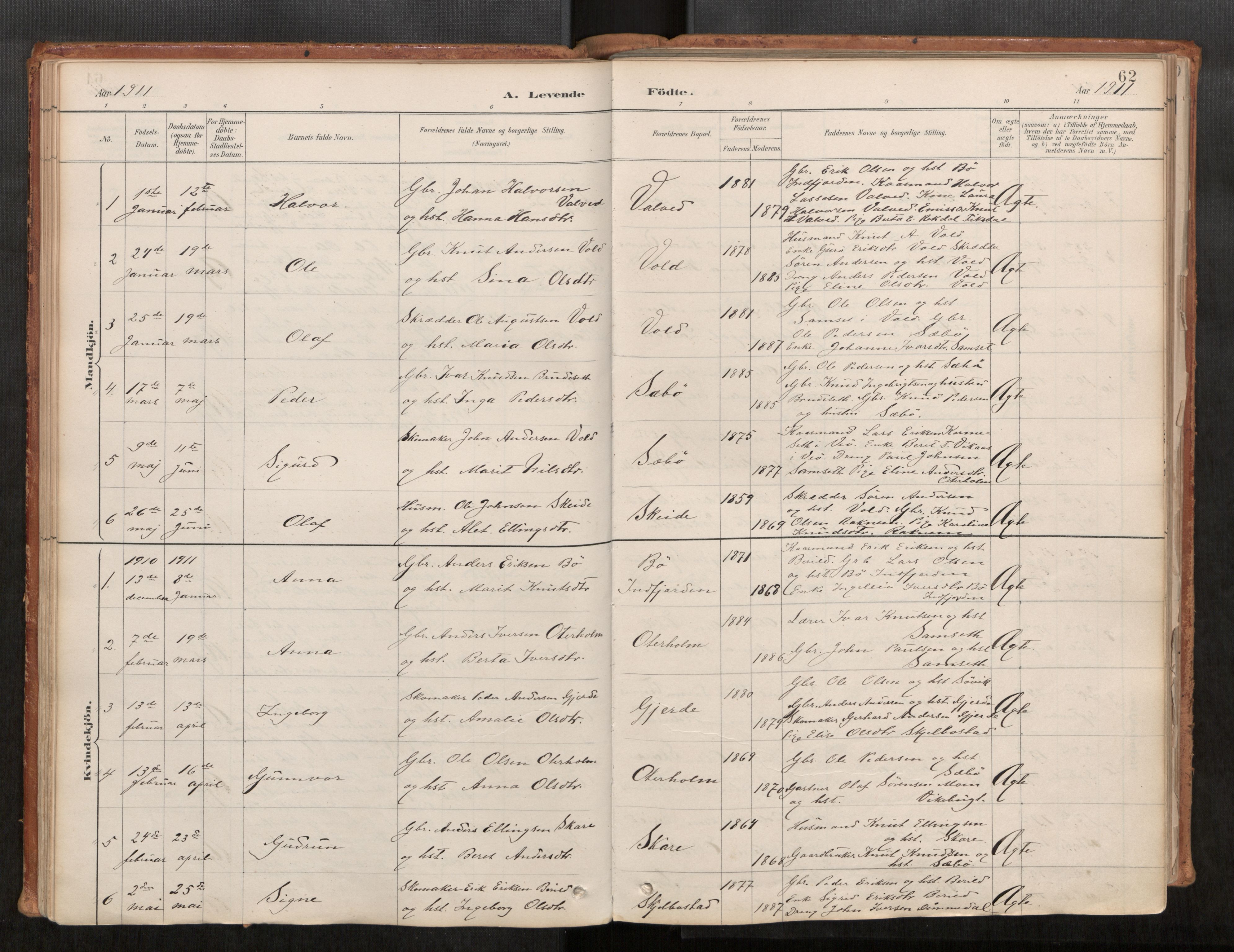 Ministerialprotokoller, klokkerbøker og fødselsregistre - Møre og Romsdal, AV/SAT-A-1454/543/L0568: Ministerialbok nr. 543A03, 1885-1915, s. 62