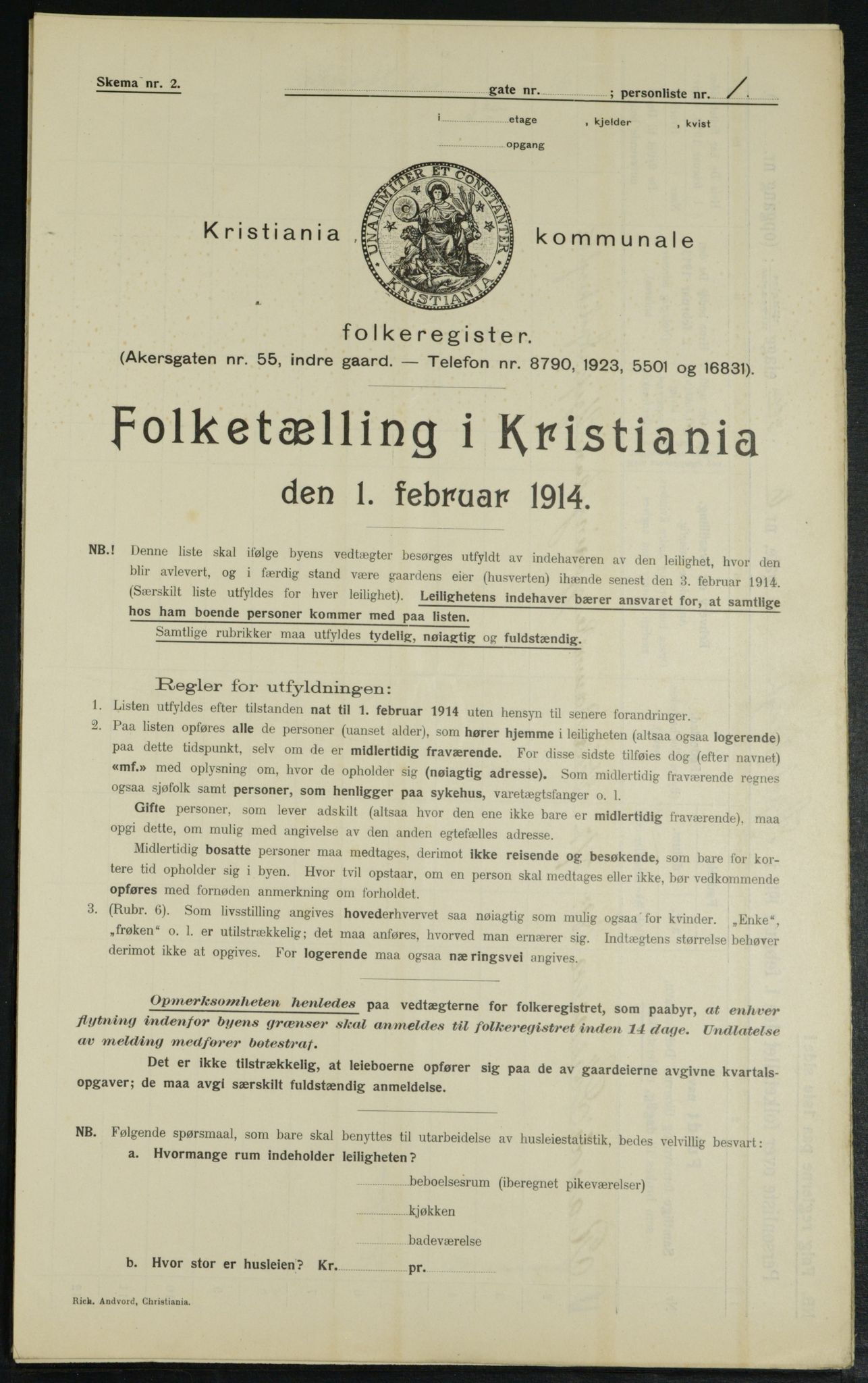 OBA, Kommunal folketelling 1.2.1914 for Kristiania, 1914, s. 1431