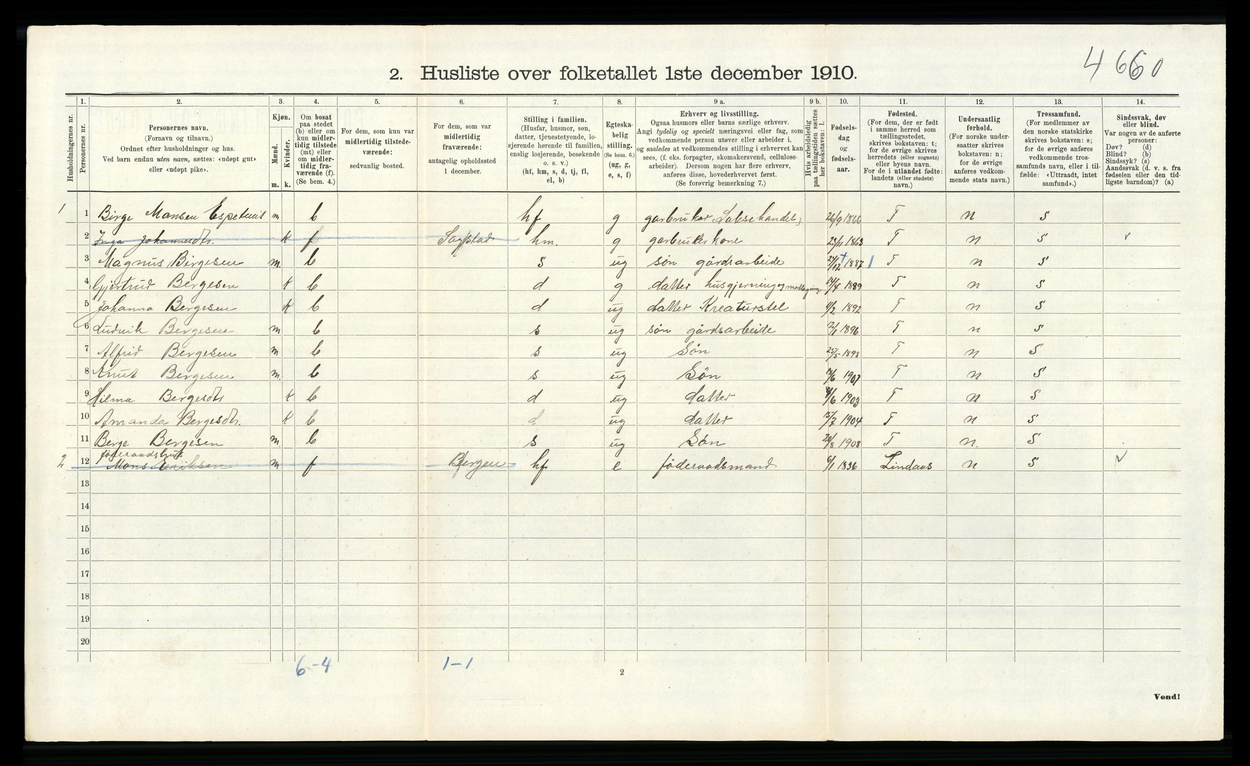 RA, Folketelling 1910 for 1257 Alversund herred, 1910, s. 495