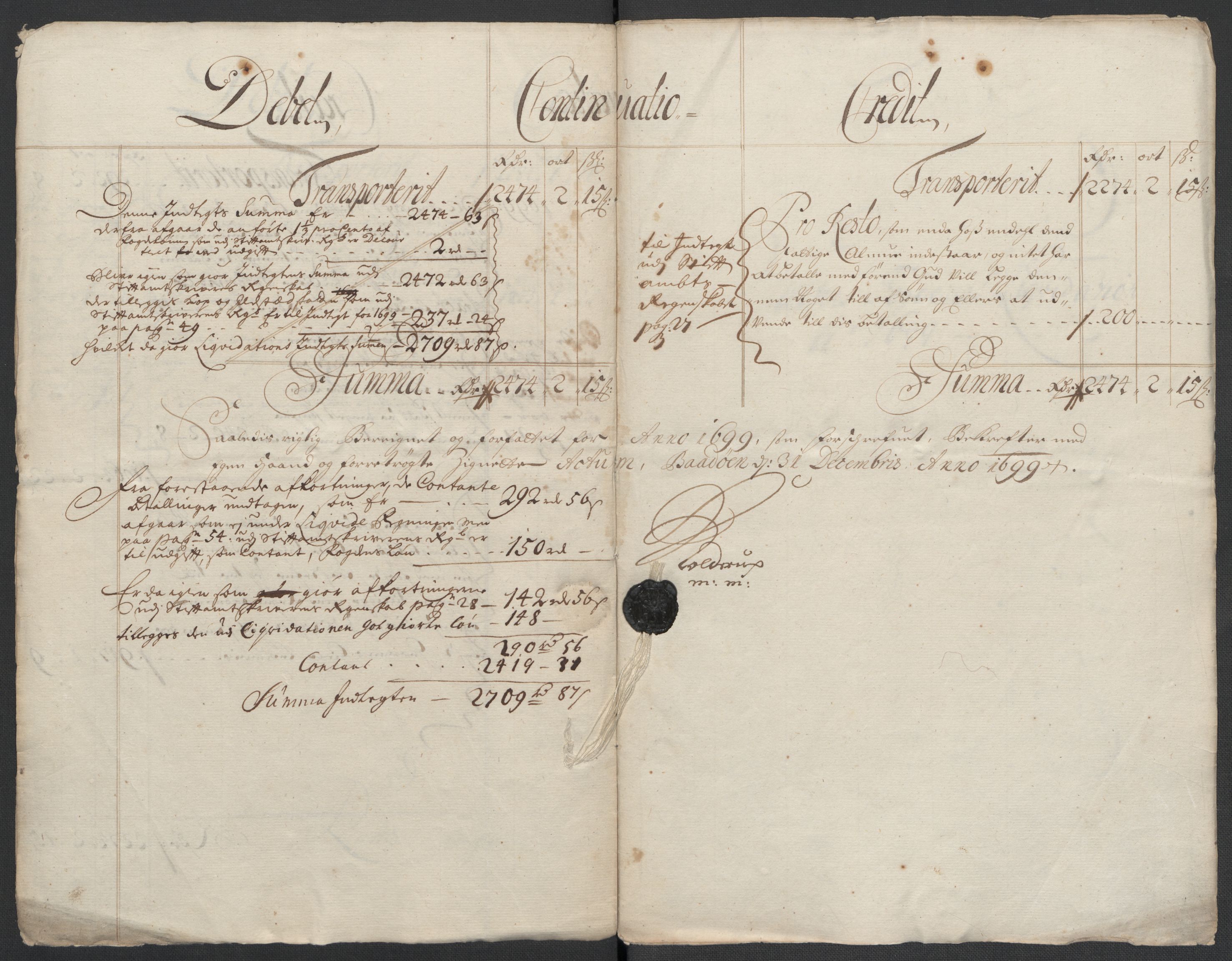 Rentekammeret inntil 1814, Reviderte regnskaper, Fogderegnskap, RA/EA-4092/R66/L4579: Fogderegnskap Salten, 1697-1700, s. 219