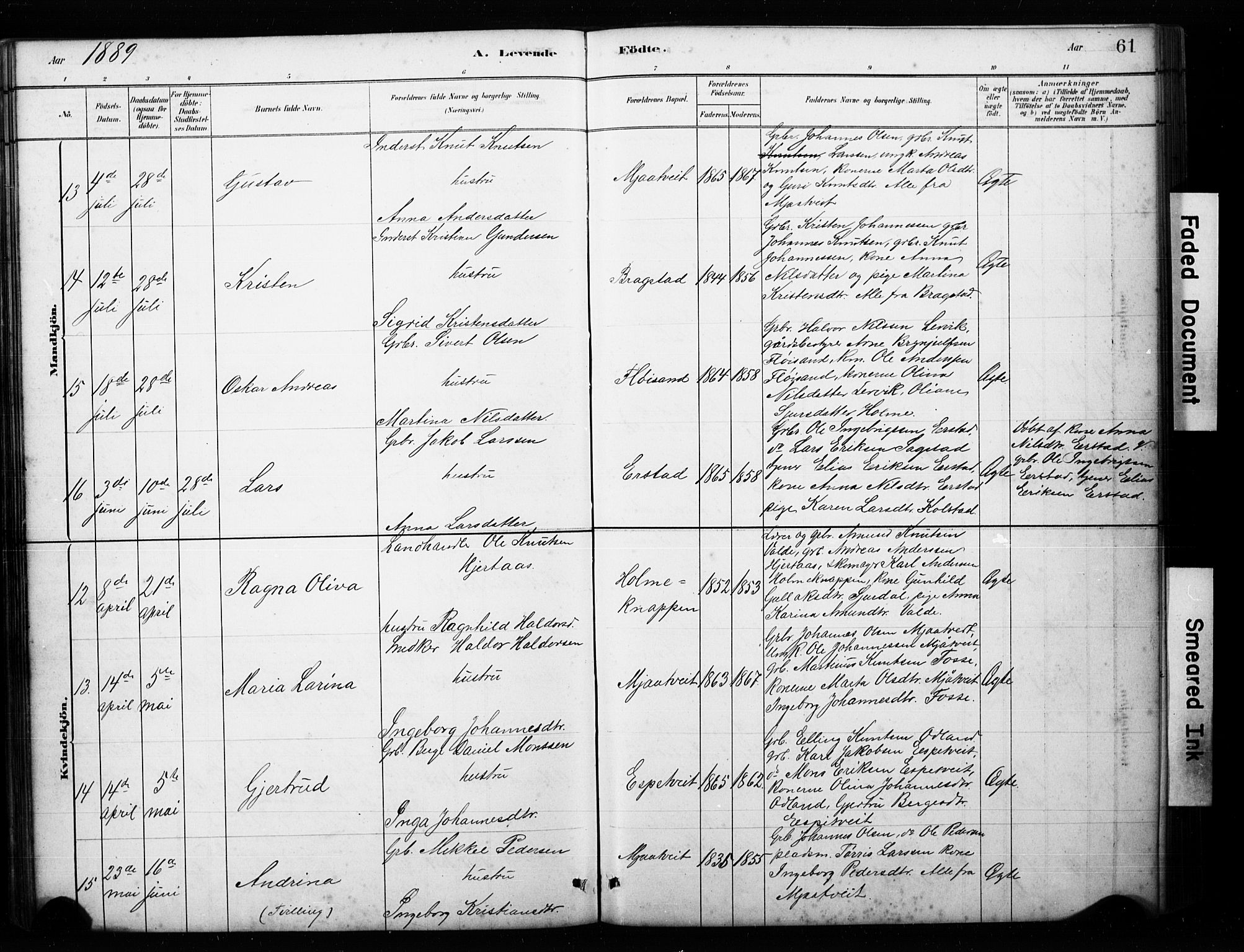 Alversund Sokneprestembete, AV/SAB-A-73901/H/Ha/Hab: Klokkerbok nr. C 3, 1881-1894, s. 61