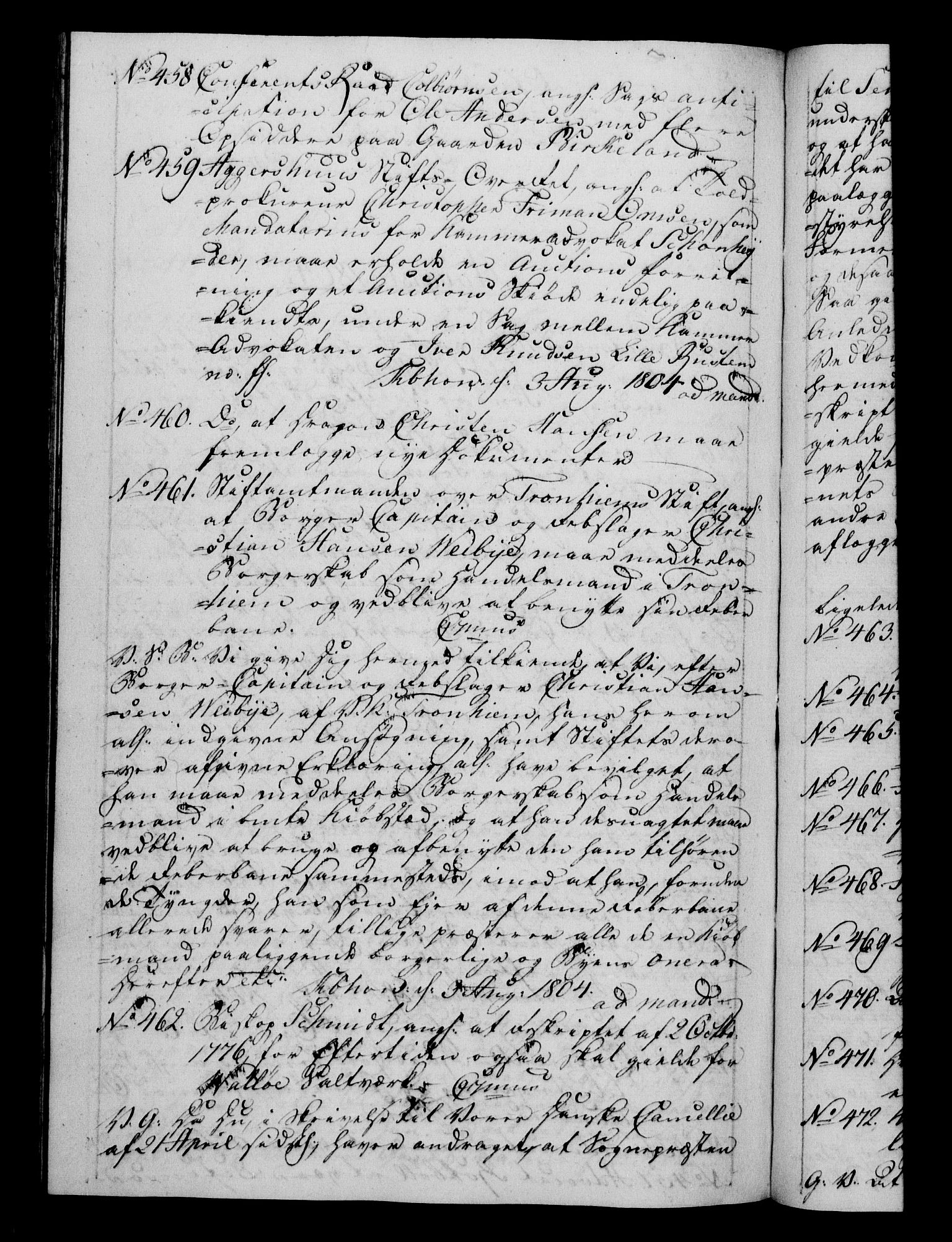Danske Kanselli 1800-1814, RA/EA-3024/H/Hf/Hfb/Hfba/L0002: Registranter, 1802-1804, s. 279b