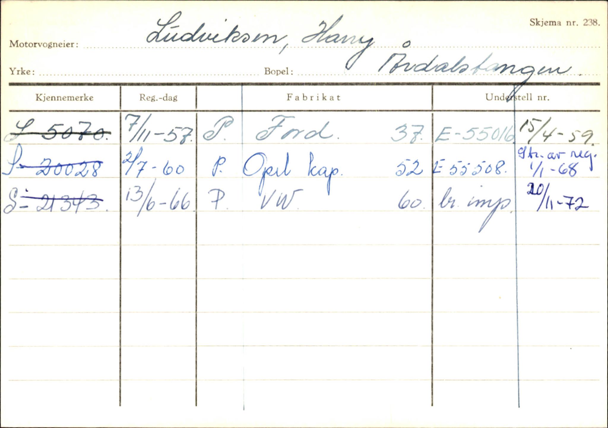 Statens vegvesen, Sogn og Fjordane vegkontor, AV/SAB-A-5301/4/F/L0145: Registerkort Vågsøy S-Å. Årdal I-P, 1945-1975, s. 1489