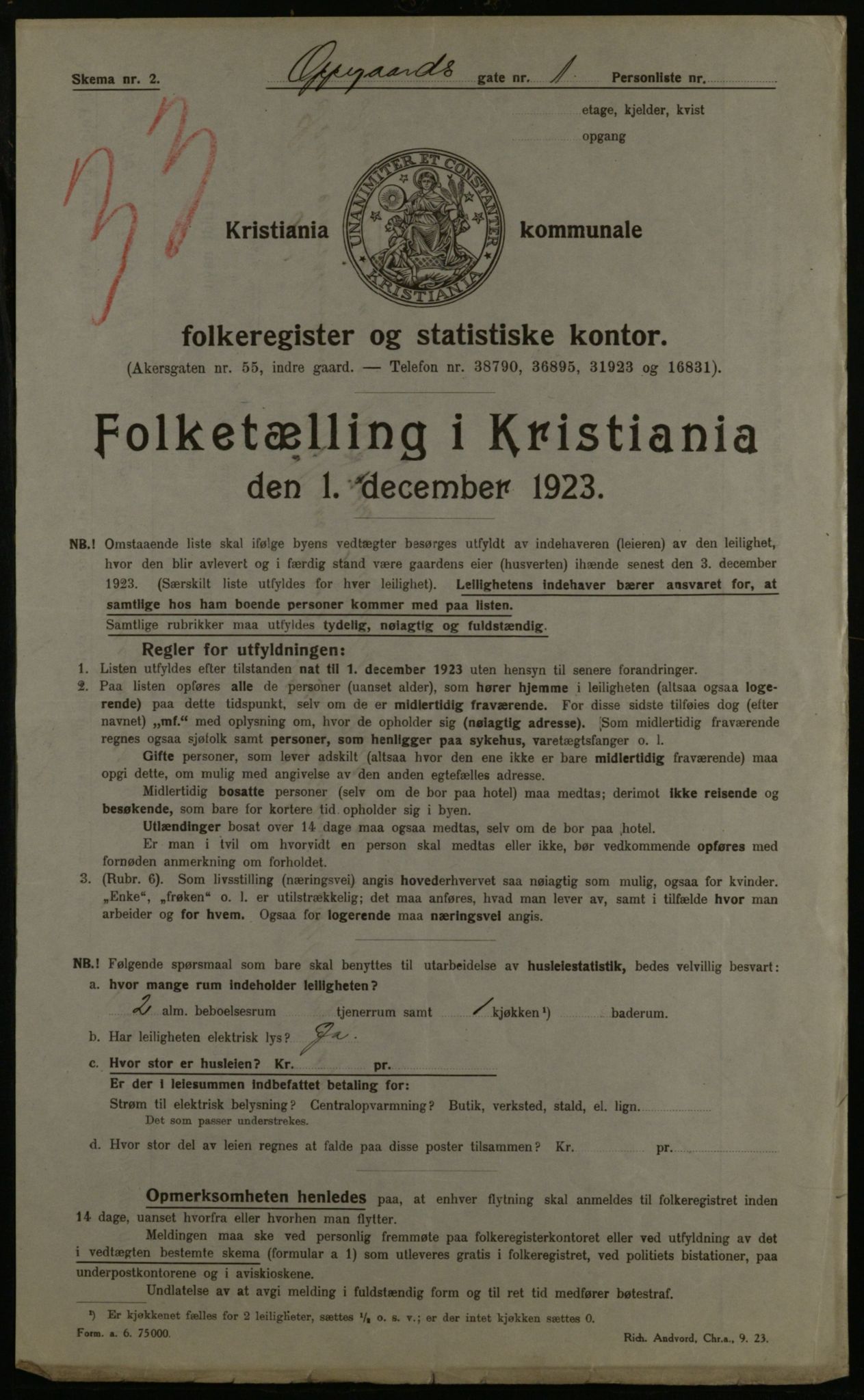 OBA, Kommunal folketelling 1.12.1923 for Kristiania, 1923, s. 83661