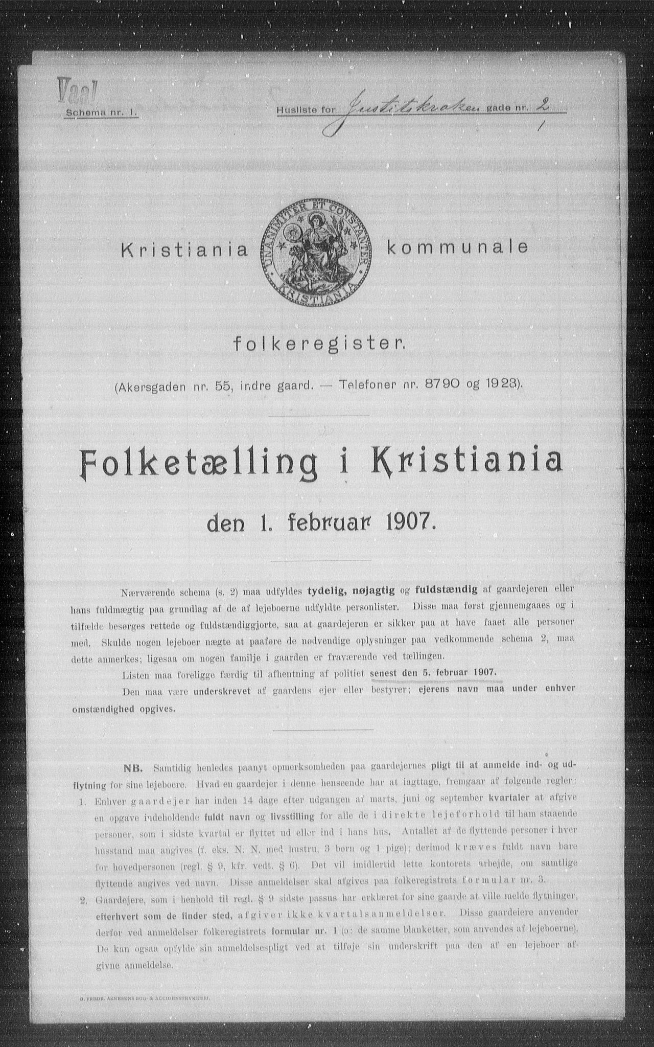 OBA, Kommunal folketelling 1.2.1907 for Kristiania kjøpstad, 1907, s. 24304