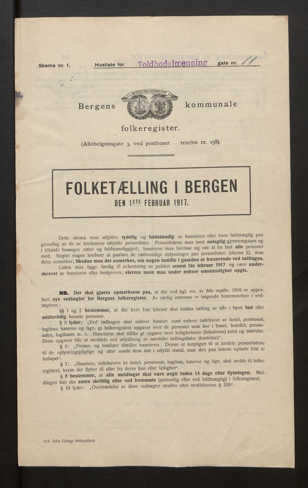 SAB, Kommunal folketelling 1917 for Bergen kjøpstad, 1917, s. 41863