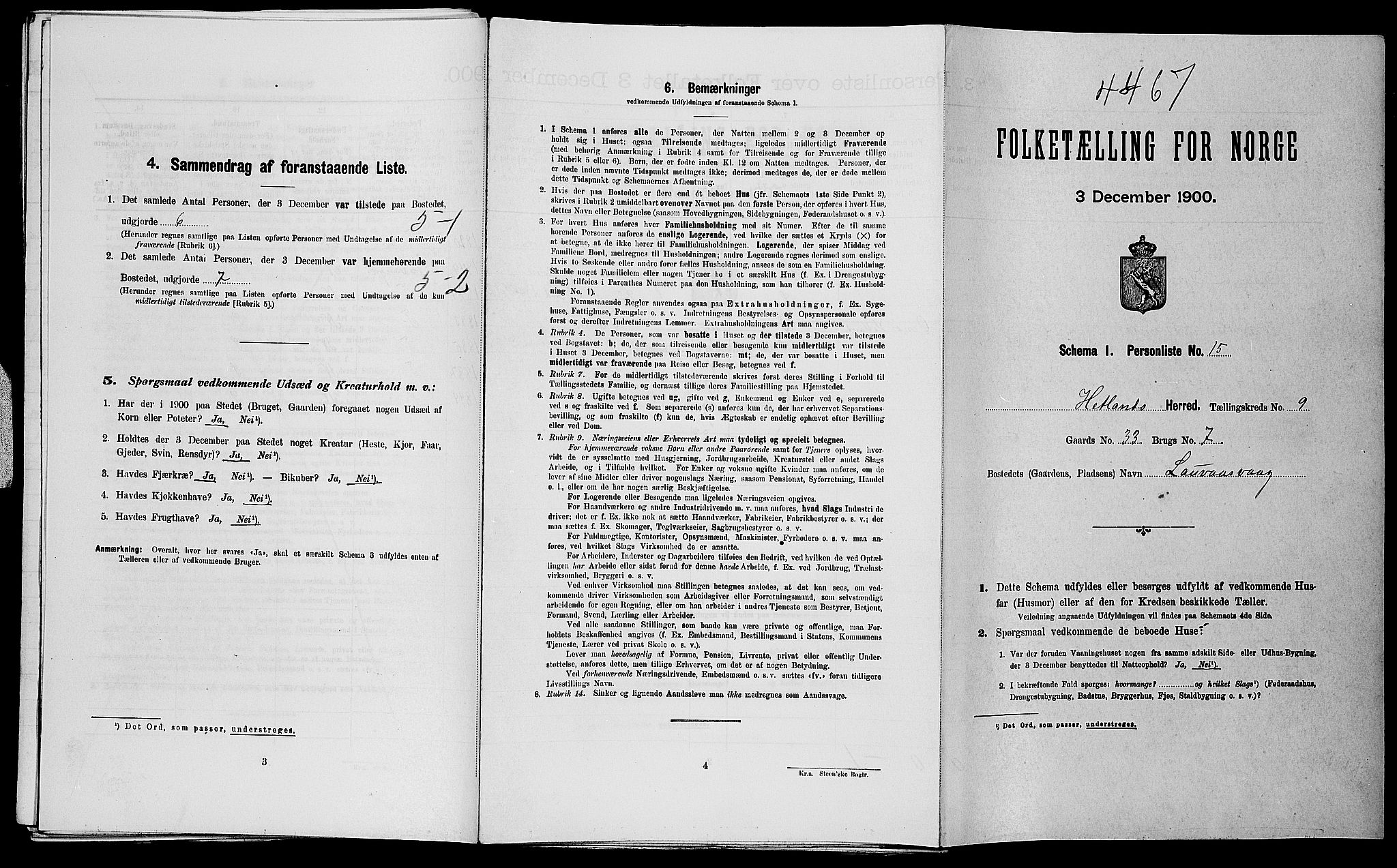 SAST, Folketelling 1900 for 1126 Hetland herred, 1900, s. 1369