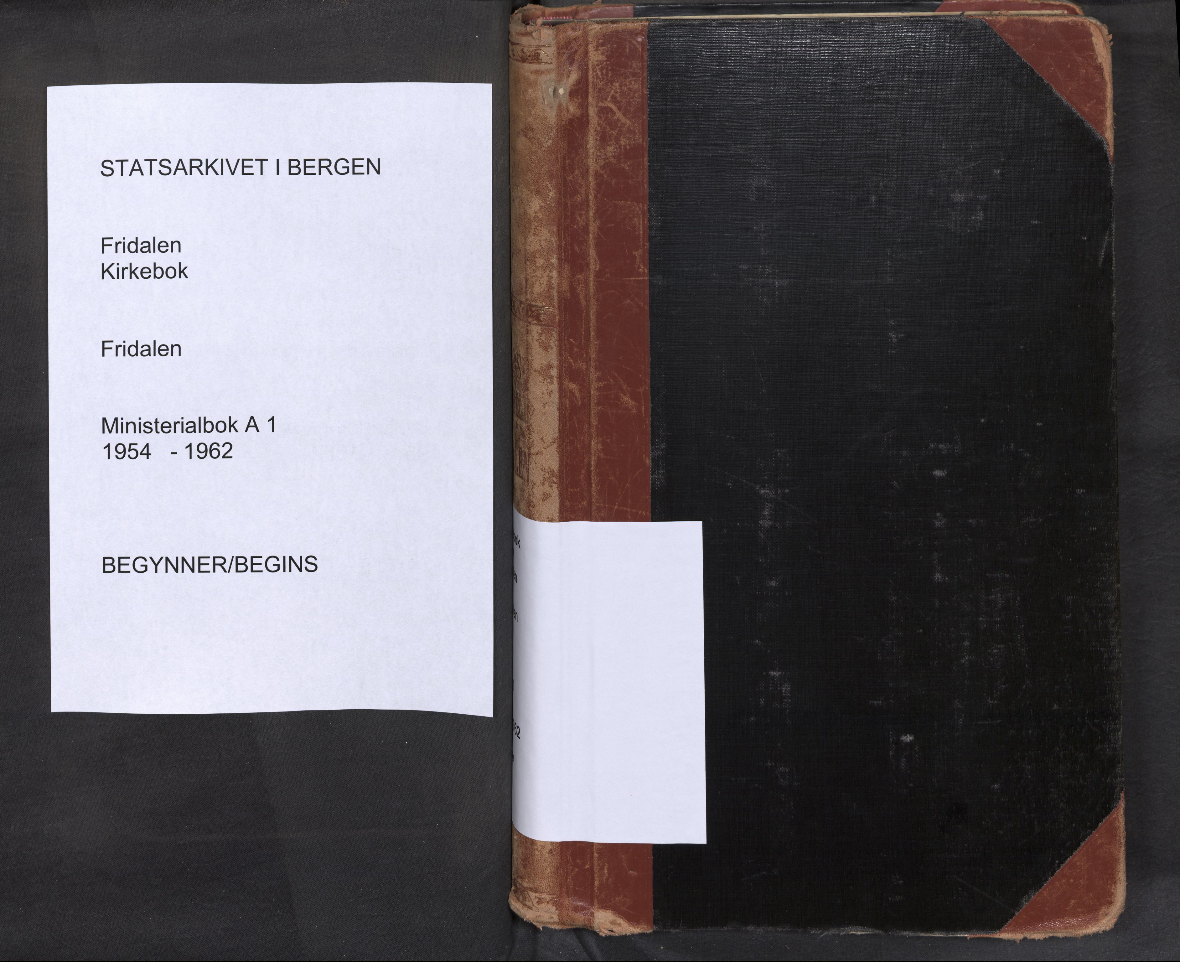 Fridalen sokneprestembete, SAB/A-99933: Ministerialbok nr. A 1, 1954-1962