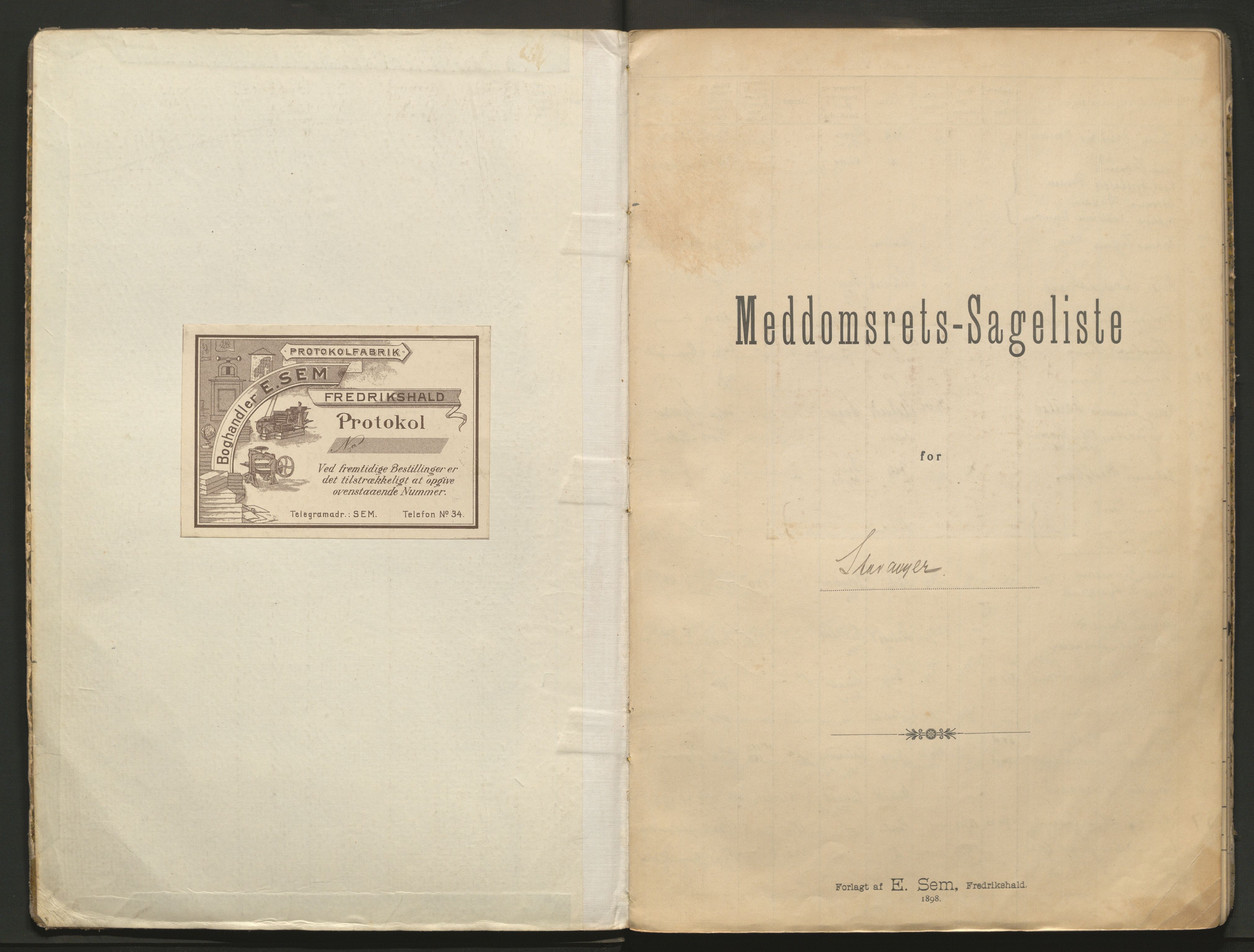 Stavanger byfogd, AV/SAST-A-101408/001/3/31/312/312A/L0003: Saksliste for meddomsretten, 1906-1913