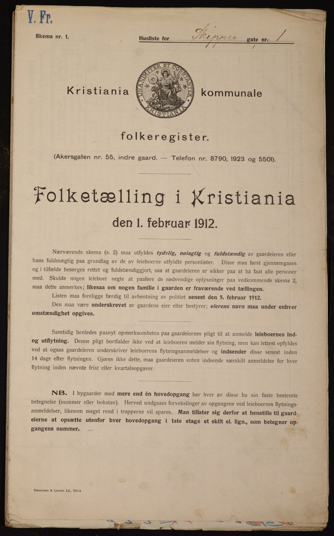 OBA, Kommunal folketelling 1.2.1912 for Kristiania, 1912, s. 95713