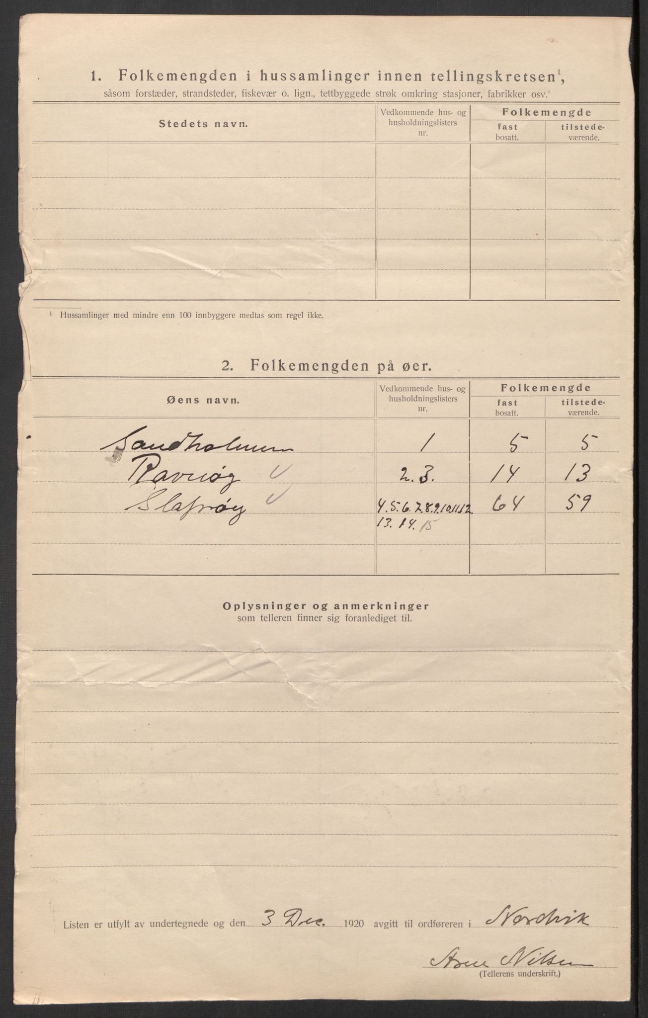 SAT, Folketelling 1920 for 1819 Nordvik herred, 1920, s. 14