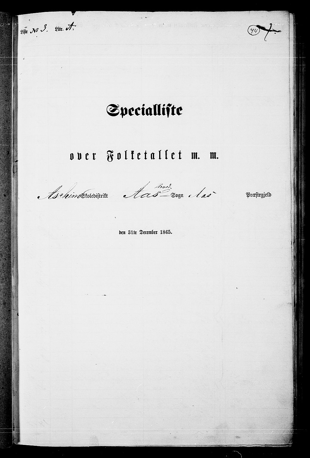 RA, Folketelling 1865 for 0214P Ås prestegjeld, 1865, s. 64