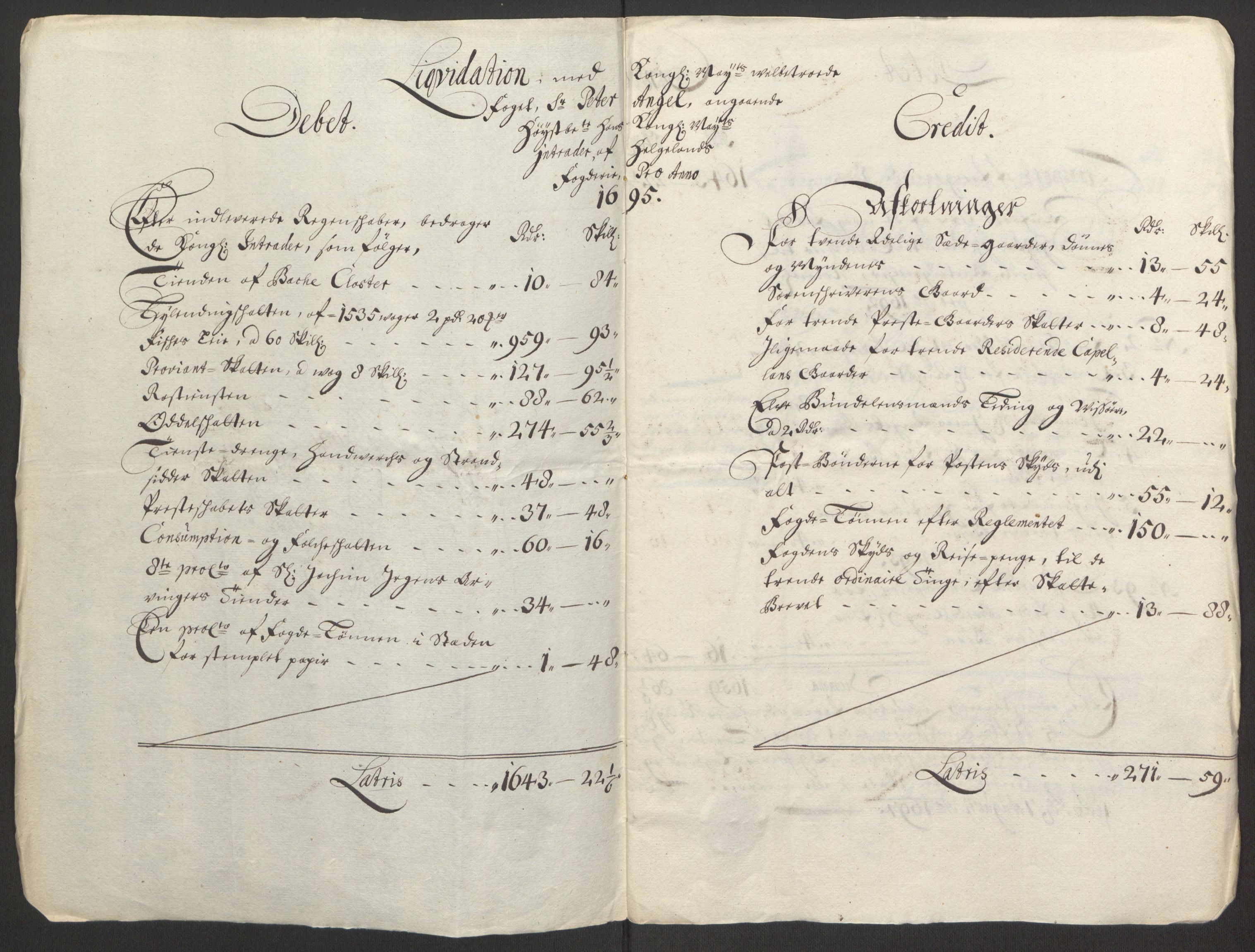 Rentekammeret inntil 1814, Reviderte regnskaper, Fogderegnskap, AV/RA-EA-4092/R65/L4505: Fogderegnskap Helgeland, 1693-1696, s. 275