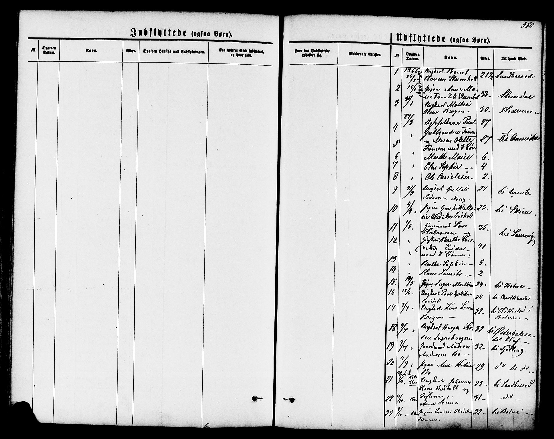 Lardal kirkebøker, AV/SAKO-A-350/F/Fa/L0007: Ministerialbok nr. I 7, 1861-1880, s. 380