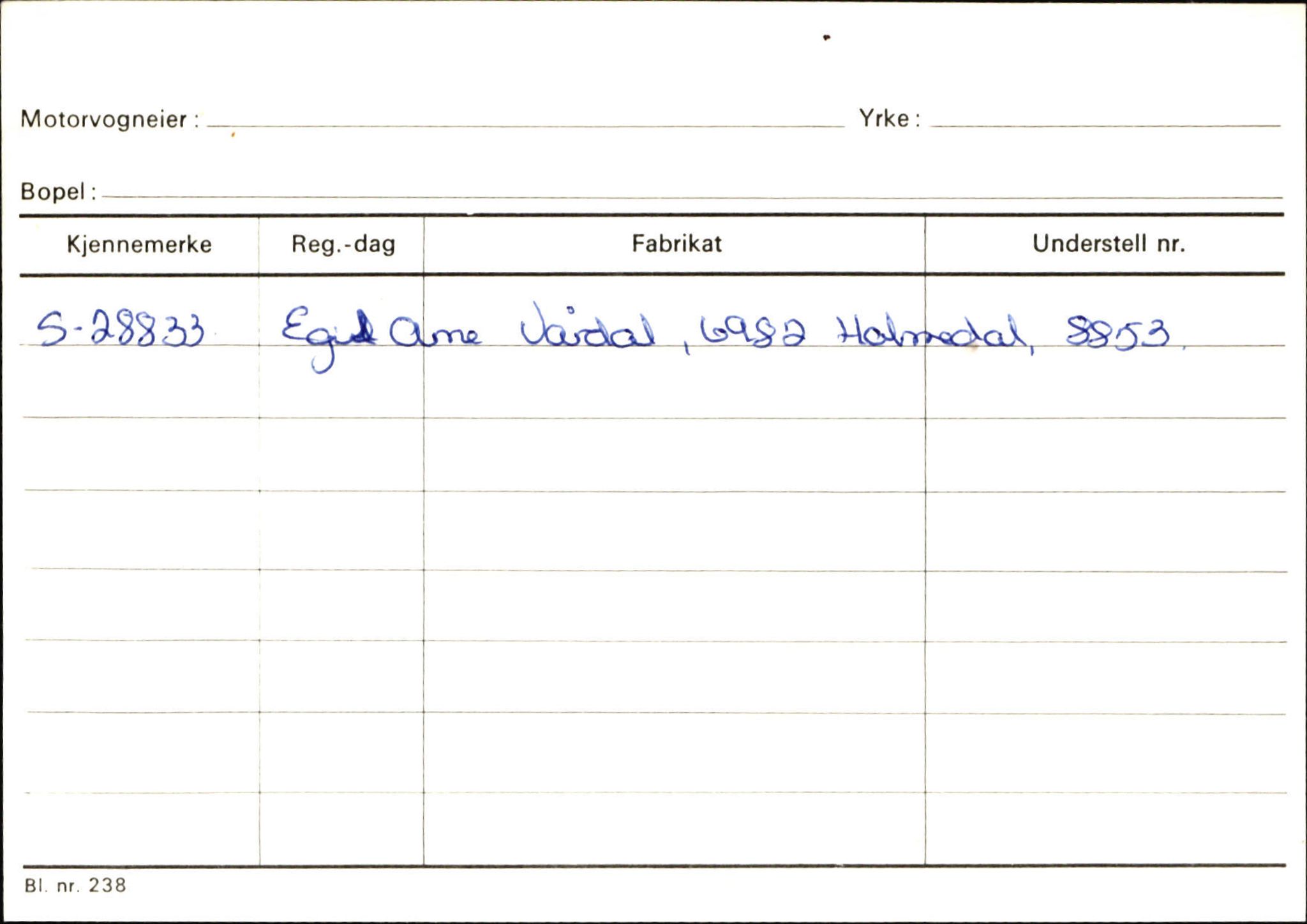 Statens vegvesen, Sogn og Fjordane vegkontor, SAB/A-5301/4/F/L0132: Eigarregister Askvoll A-Å. Balestrand A-Å, 1945-1975, s. 709