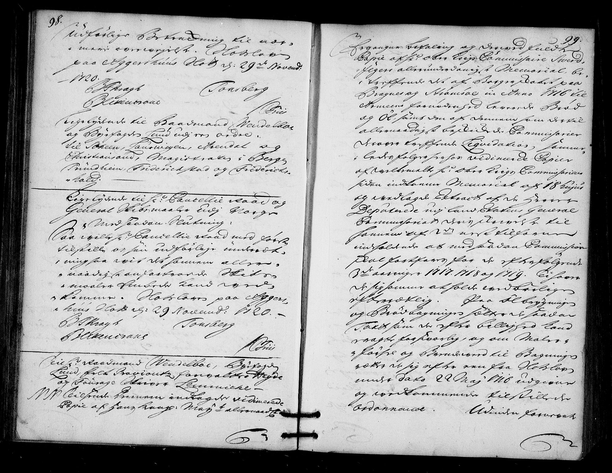 Stattholderembetet 1572-1771, AV/RA-EA-2870/Bd/L0013: Ordreprotokoll, 1720-1722, s. 98-99