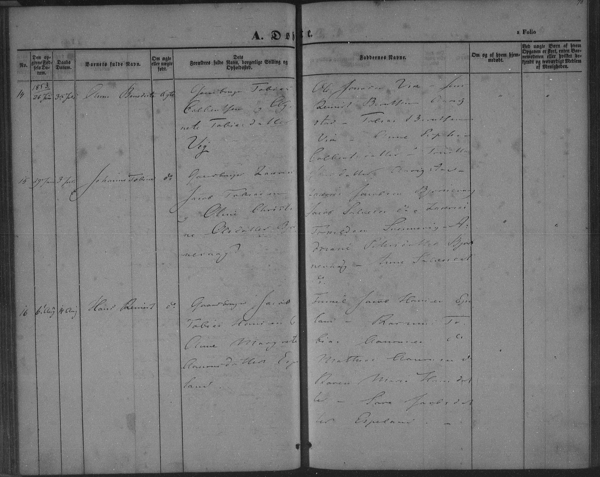 Herad sokneprestkontor, SAK/1111-0018/F/Fa/Fab/L0003: Ministerialbok nr. A 3, 1844-1853, s. 70