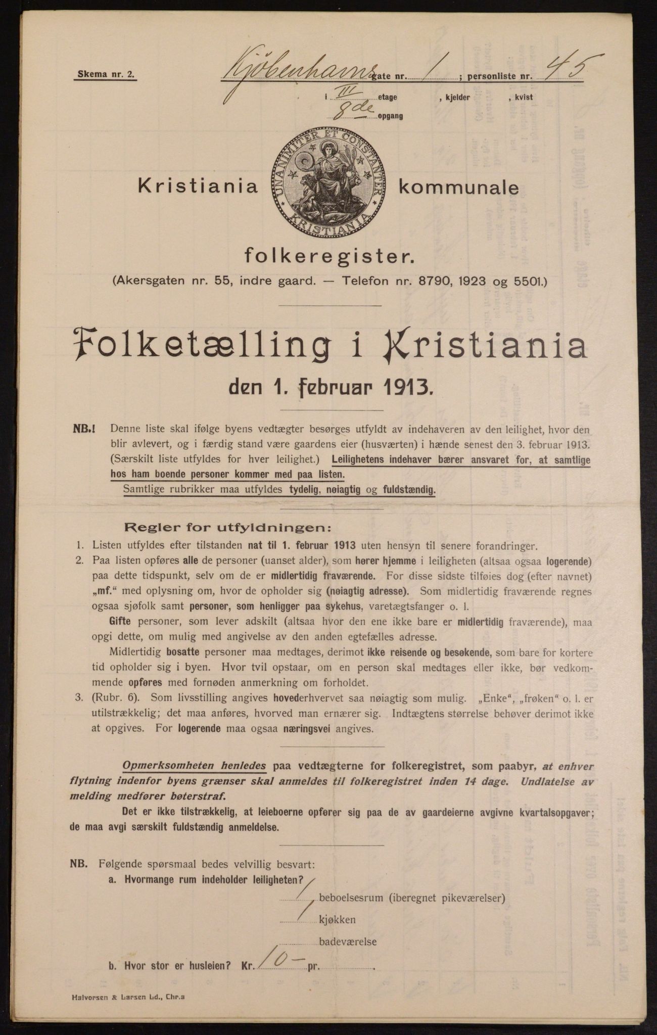 OBA, Kommunal folketelling 1.2.1913 for Kristiania, 1913, s. 54734