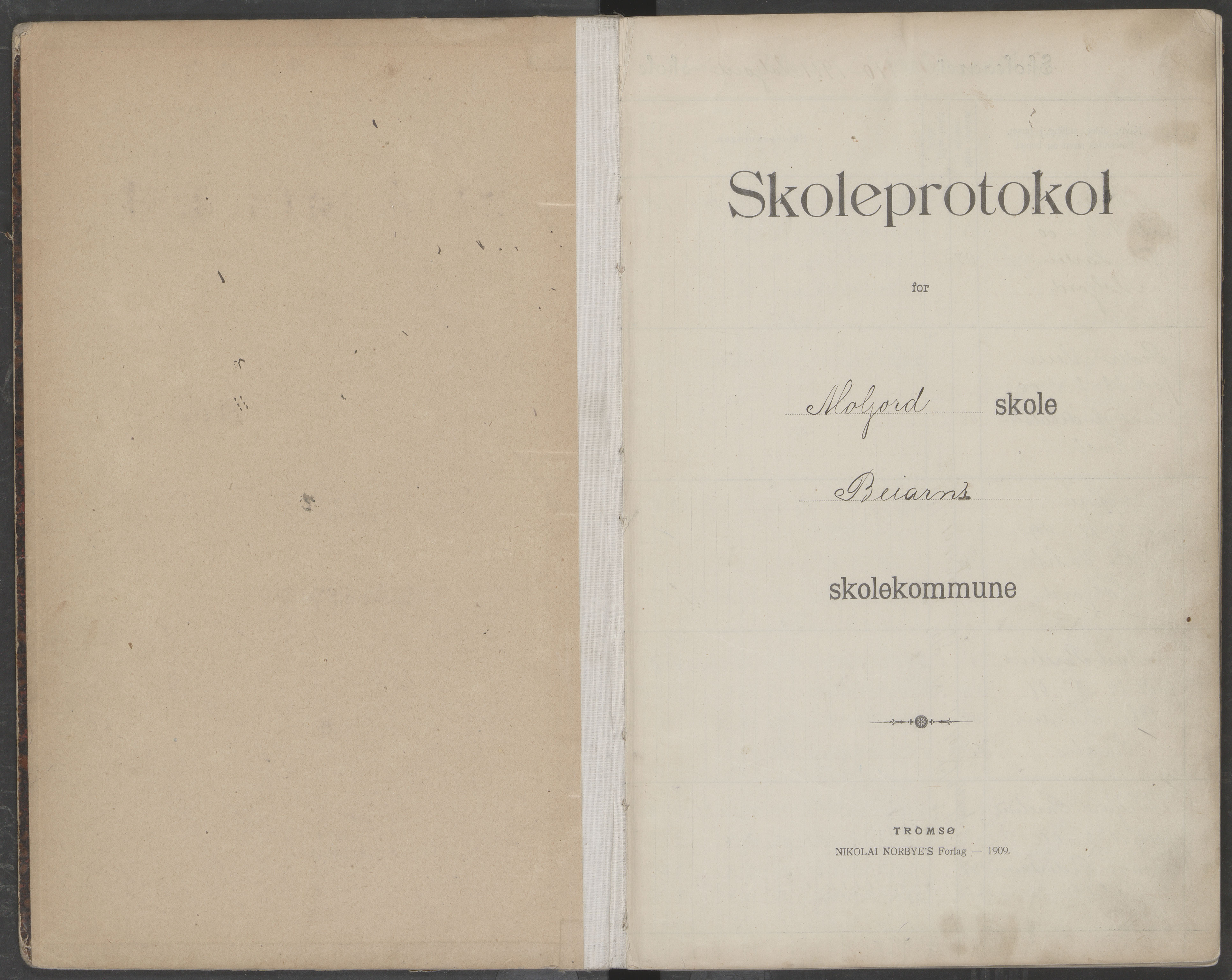 Beiarn kommune. Moldjord skolekrets, AIN/K-18390.510.14/442/L0006: Karakter/oversiktsprotokoll, 1910-1920
