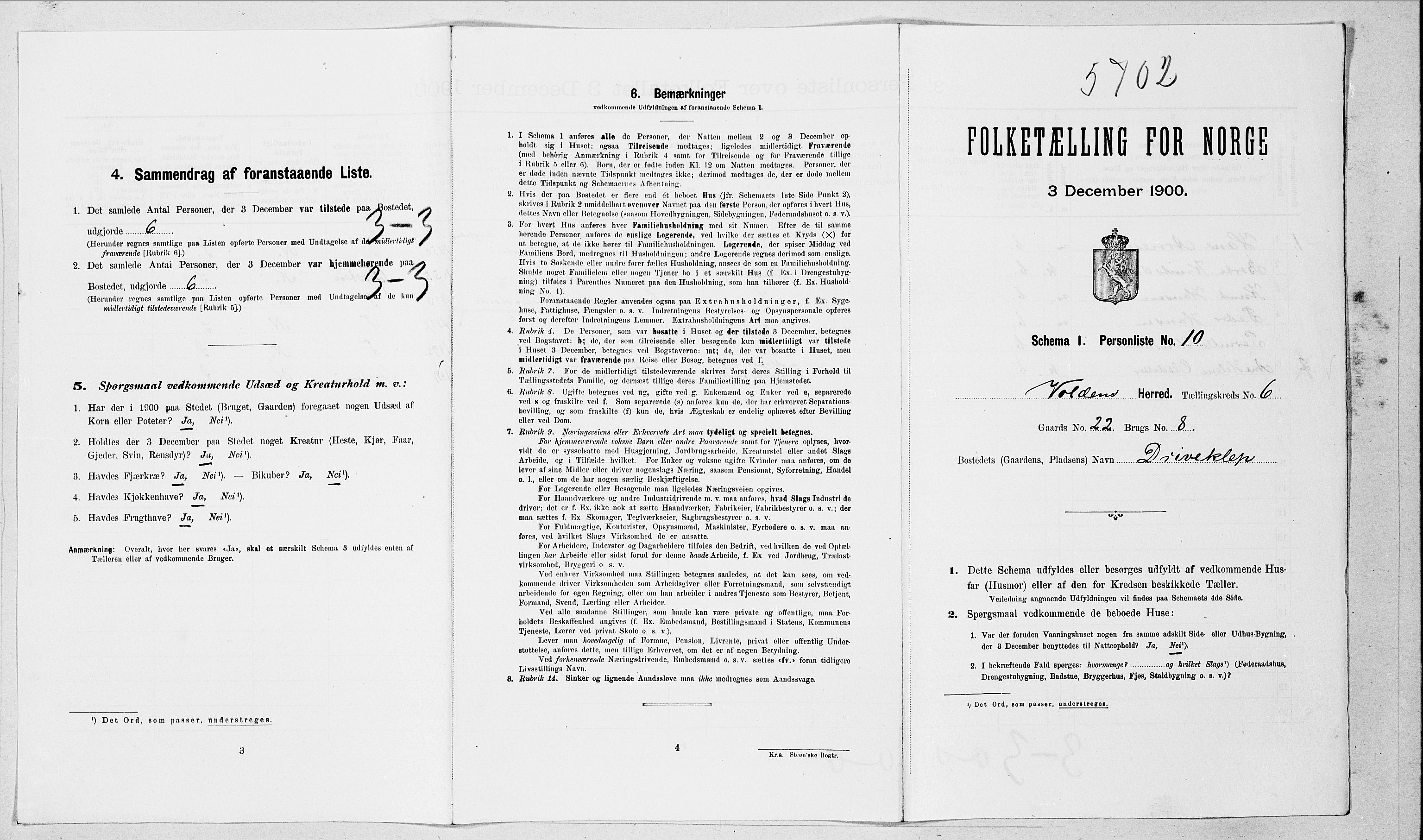 SAT, Folketelling 1900 for 1519 Volda herred, 1900, s. 582