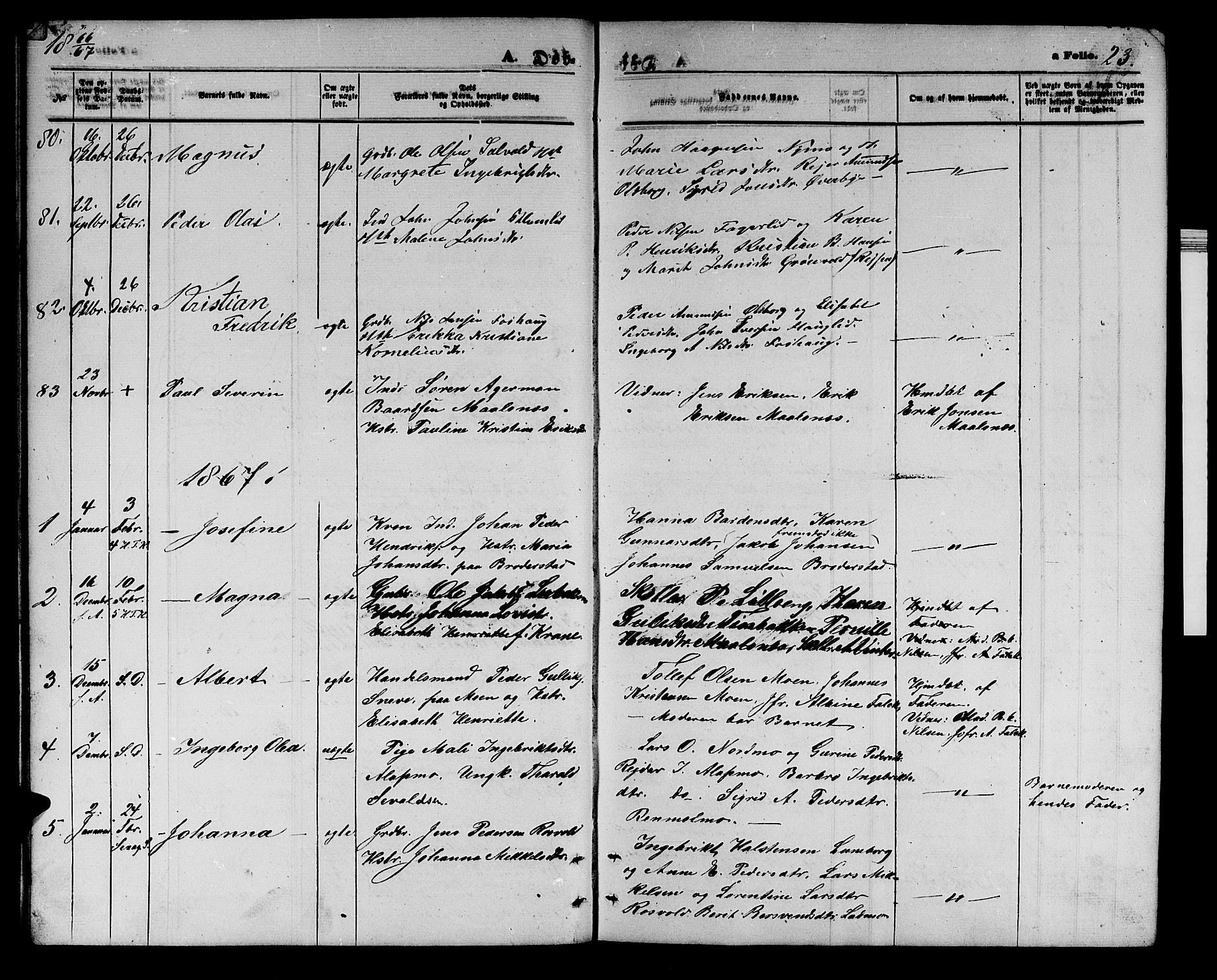 Målselv sokneprestembete, AV/SATØ-S-1311/G/Ga/Gab/L0002klokker: Klokkerbok nr. 2, 1865-1873, s. 23