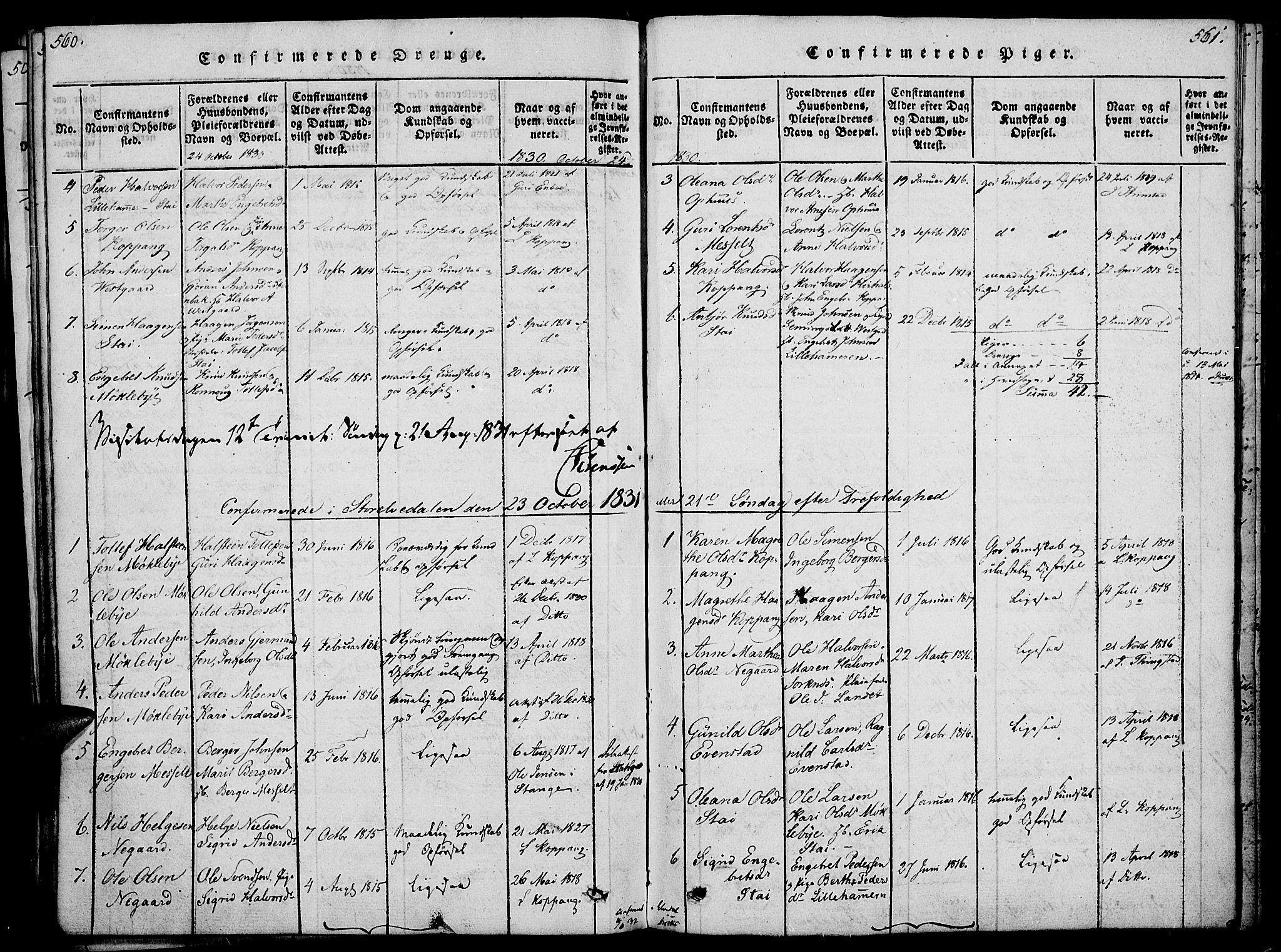 Åmot prestekontor, Hedmark, AV/SAH-PREST-056/H/Ha/Haa/L0005: Ministerialbok nr. 5, 1815-1841, s. 560-561