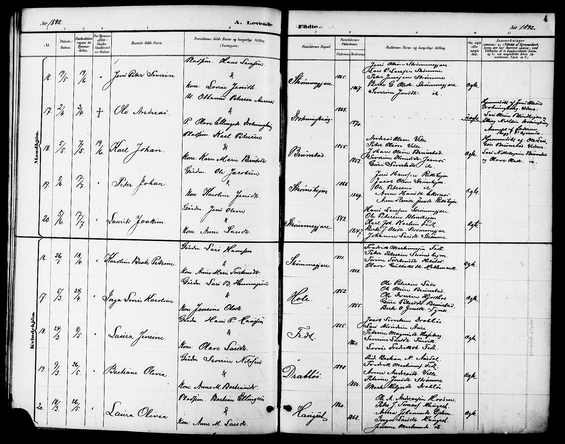 Ministerialprotokoller, klokkerbøker og fødselsregistre - Møre og Romsdal, AV/SAT-A-1454/523/L0340: Klokkerbok nr. 523C03, 1892-1902, s. 4