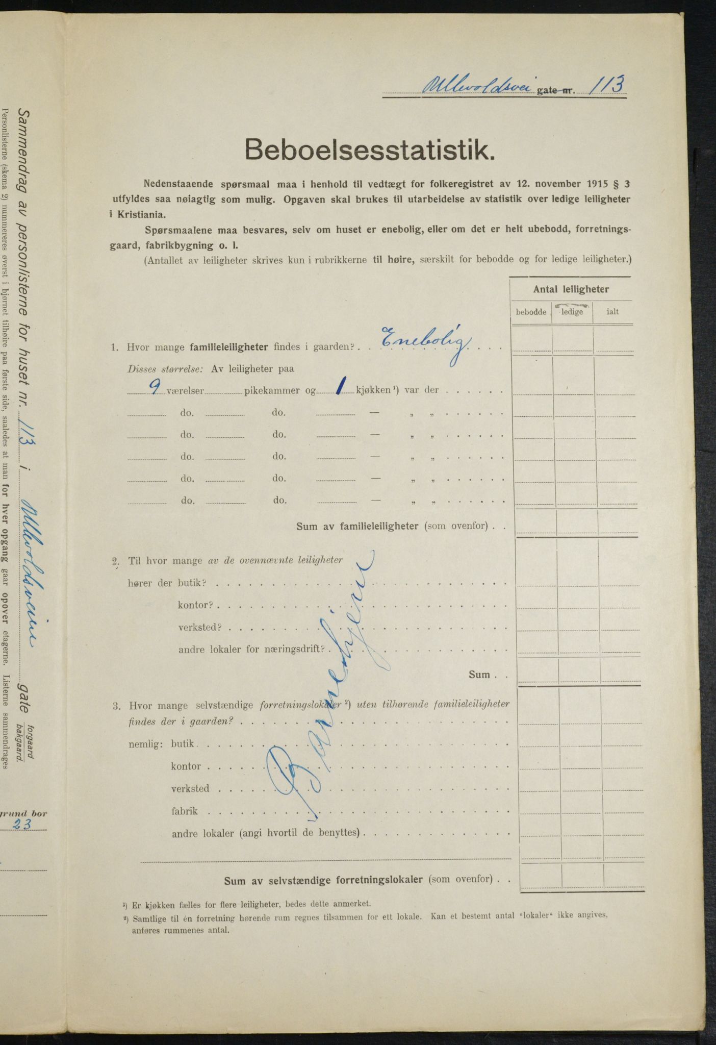 OBA, Kommunal folketelling 1.2.1916 for Kristiania, 1916, s. 123456