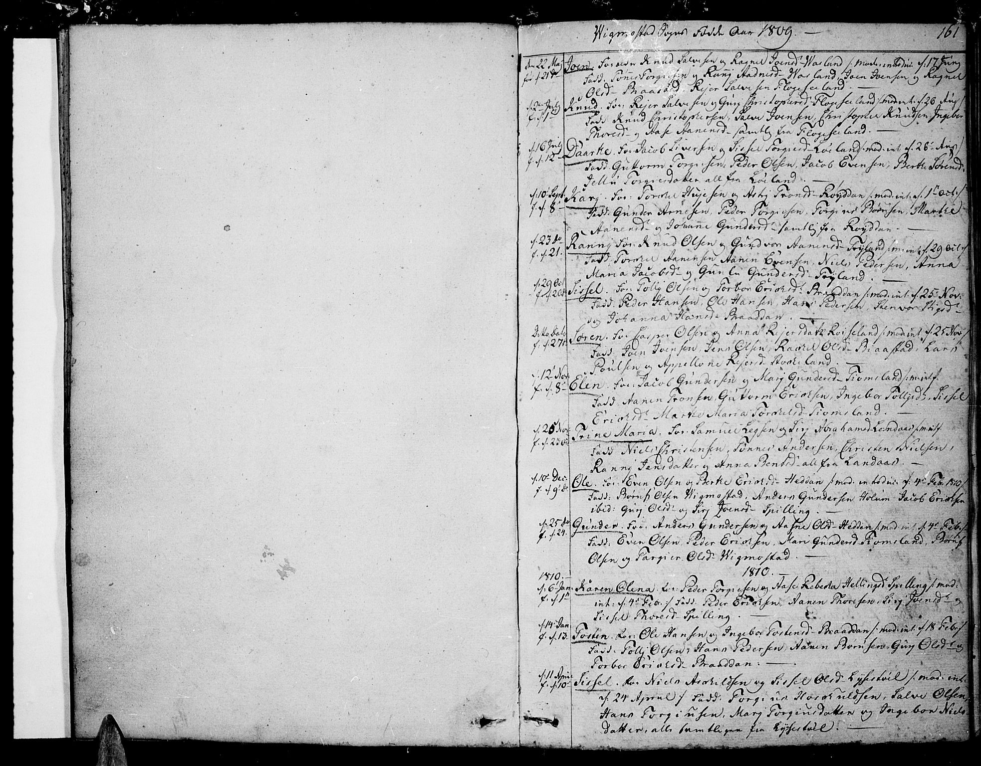 Sør-Audnedal sokneprestkontor, AV/SAK-1111-0039/F/Fa/Fab/L0004: Ministerialbok nr. A 4 /3, 1809-1815, s. 161