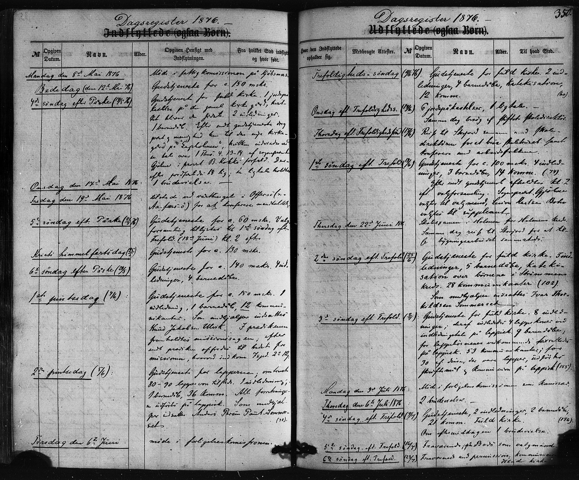 Ministerialprotokoller, klokkerbøker og fødselsregistre - Nordland, SAT/A-1459/861/L0867: Ministerialbok nr. 861A02, 1864-1878, s. 350